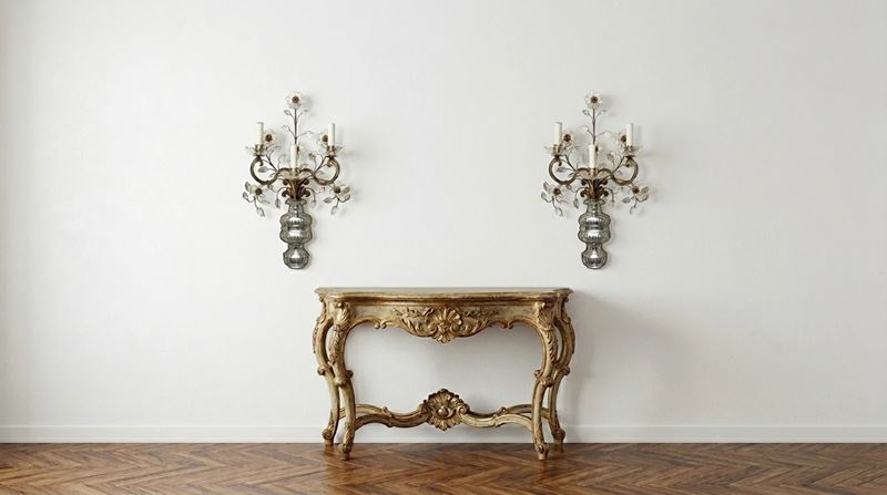 Coppia di appliques in vetro di Murano e metallo dorato, fine XIX secolo