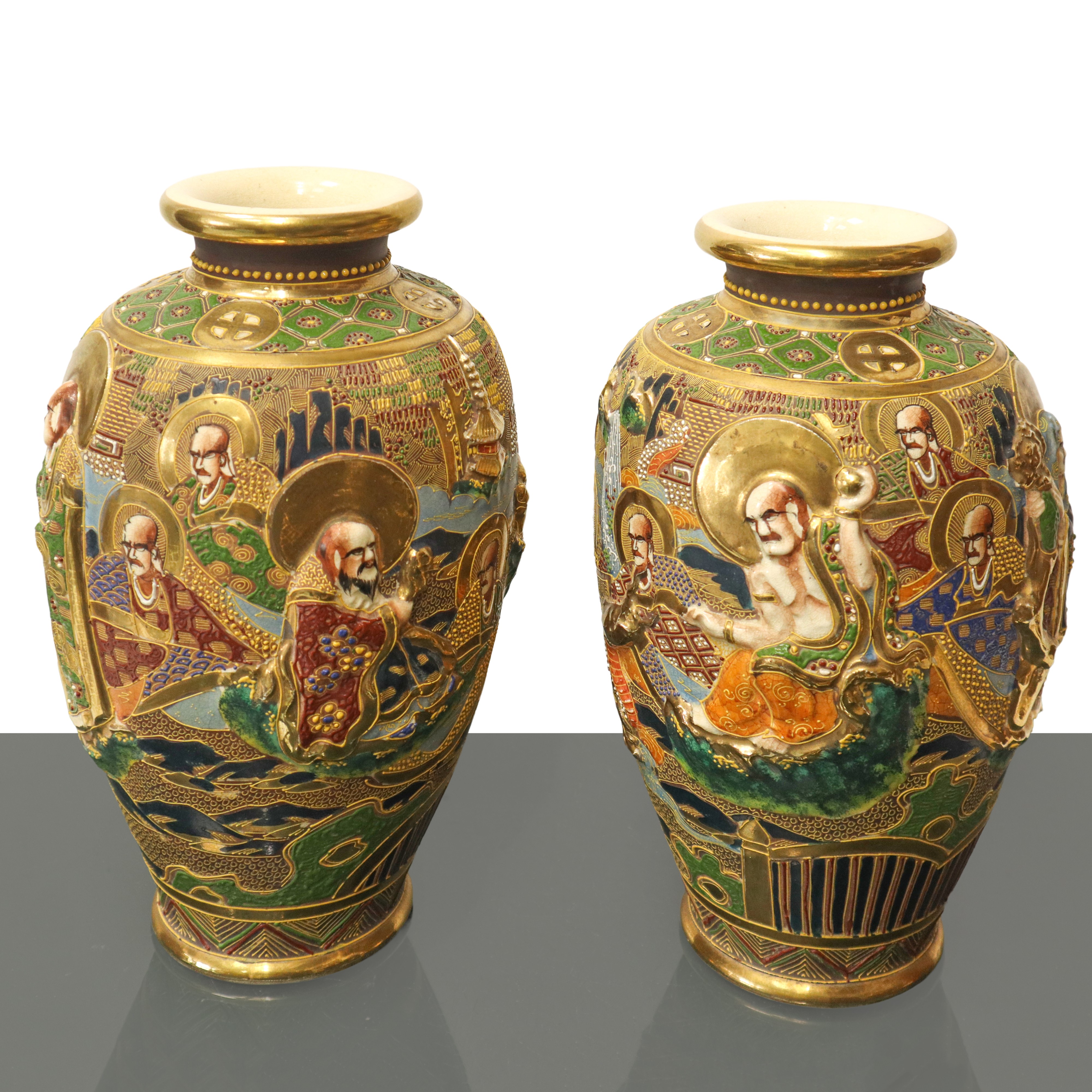 Coppia di vasi Satsuma