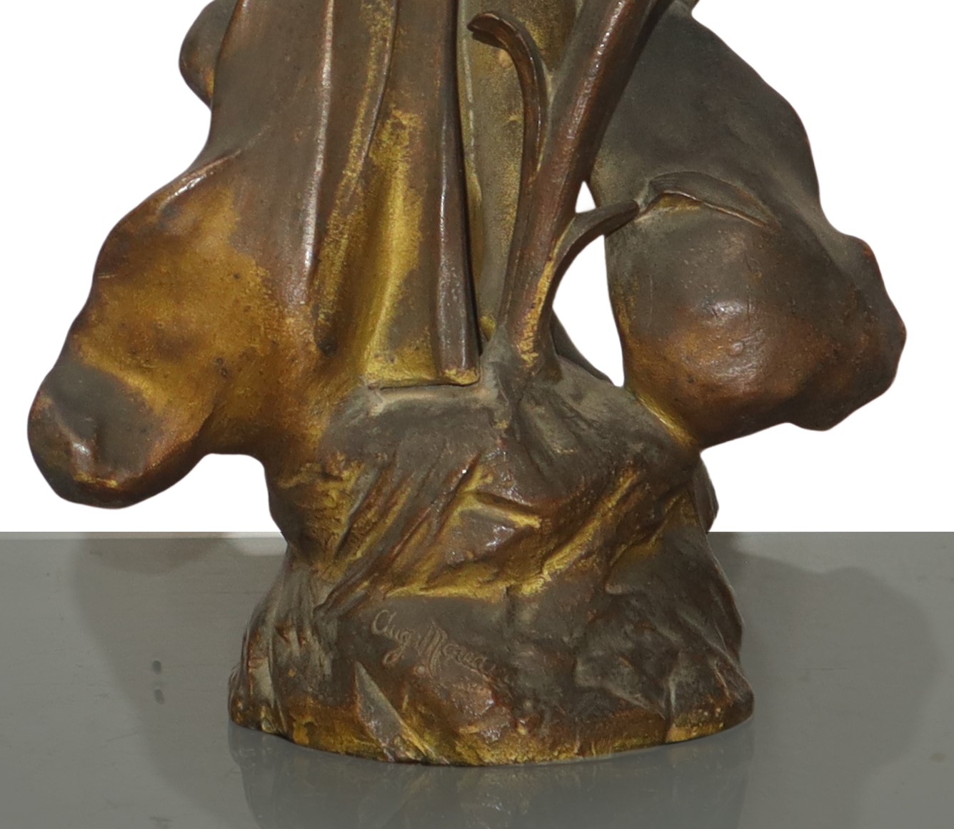 Auguste Moreau - 'fleur D'etè' (fiore D'estate), Scultura Liberty in Bronzo