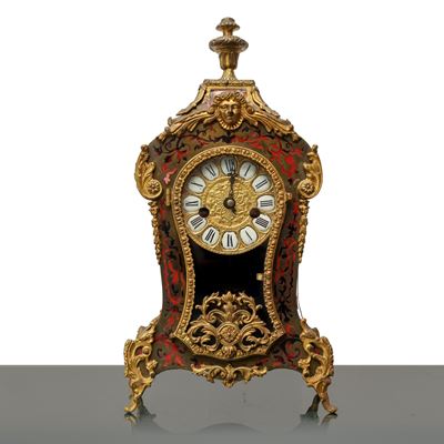 Orologio a pendolo da tavolo in stile Boulle, h cm 36,5