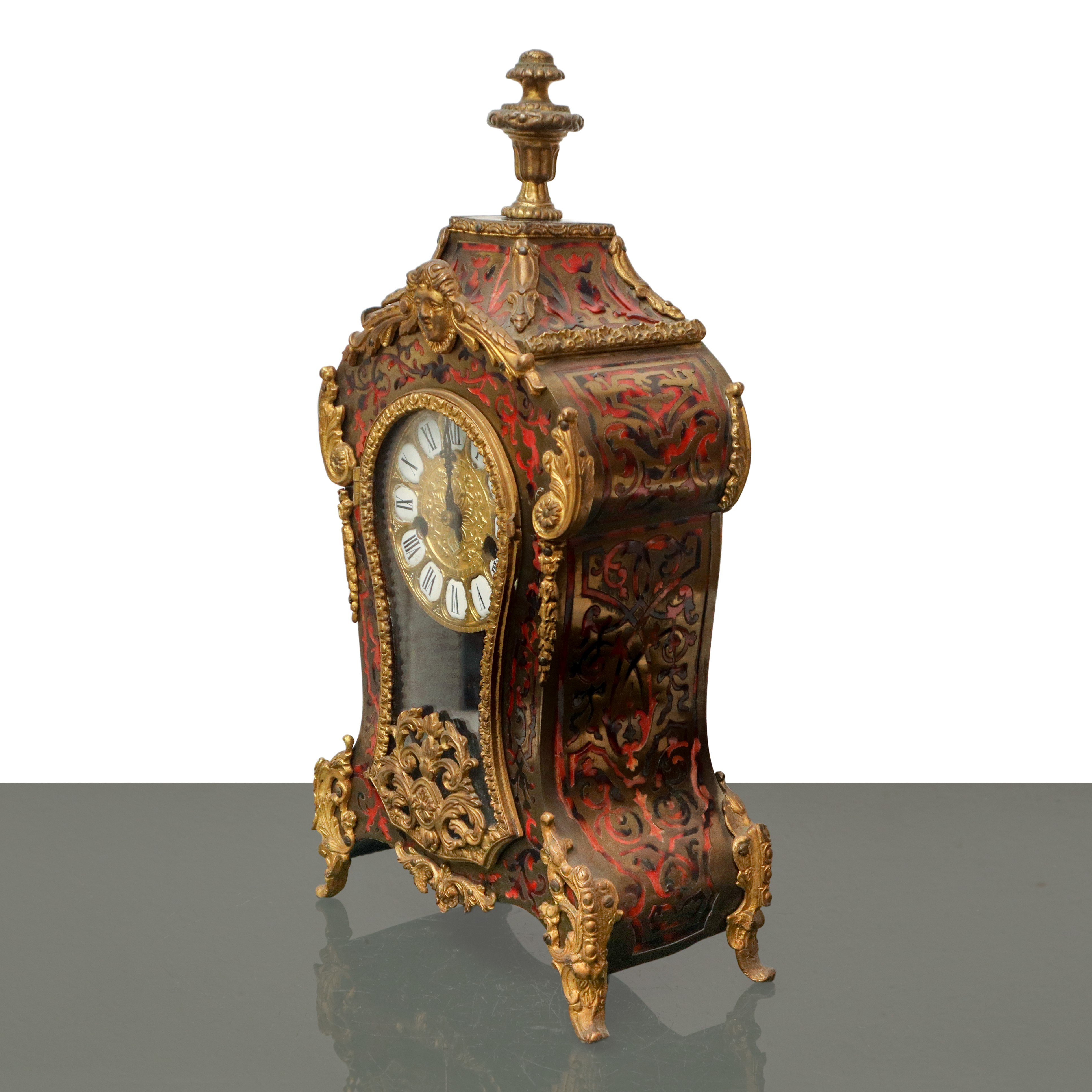 Orologio a pendolo da tavolo in stile Boulle, h cm 36,5