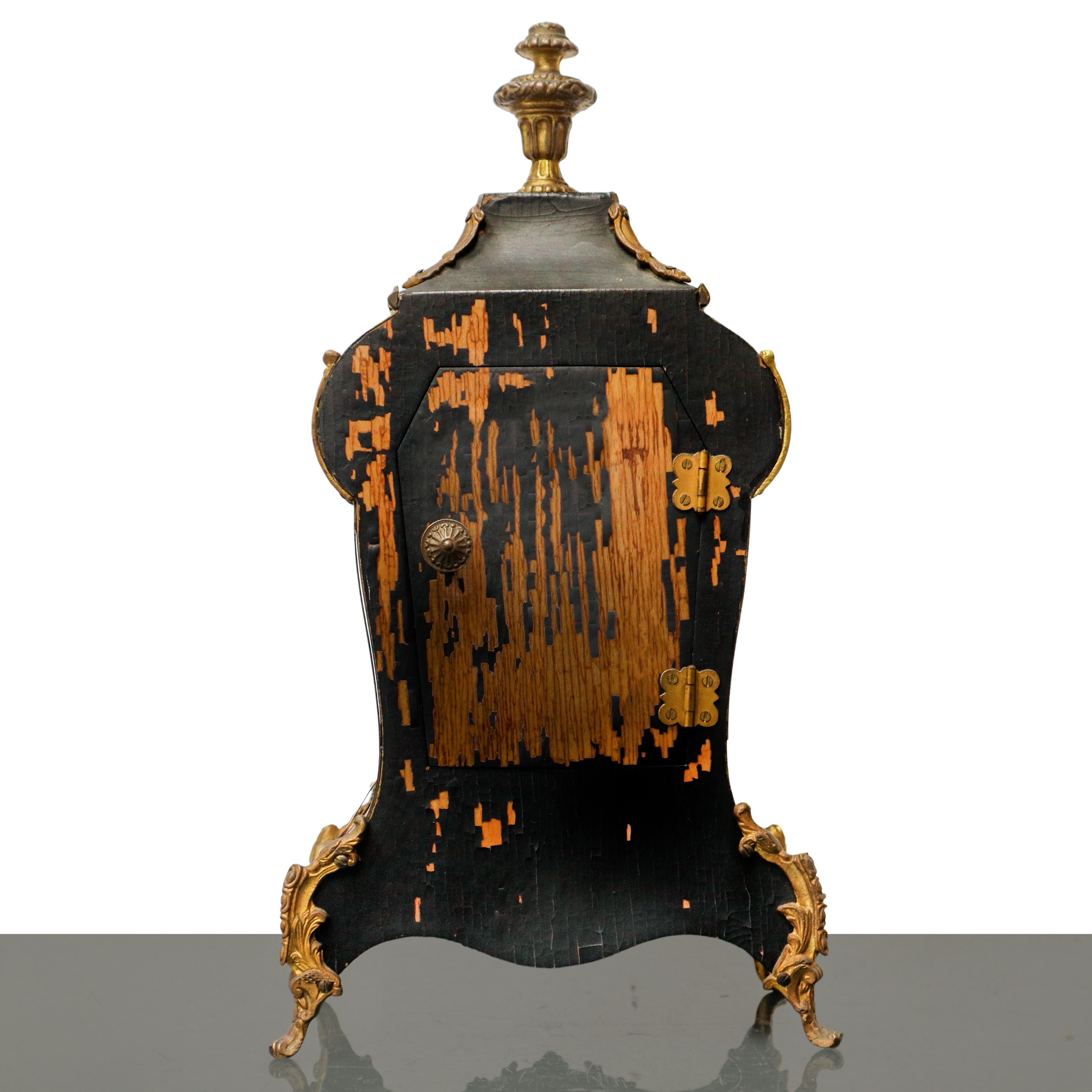 Orologio a pendolo da tavolo in stile Boulle, h cm 36,5