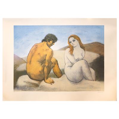 Adamo ed Eva, litografia su pietra a 8 colori