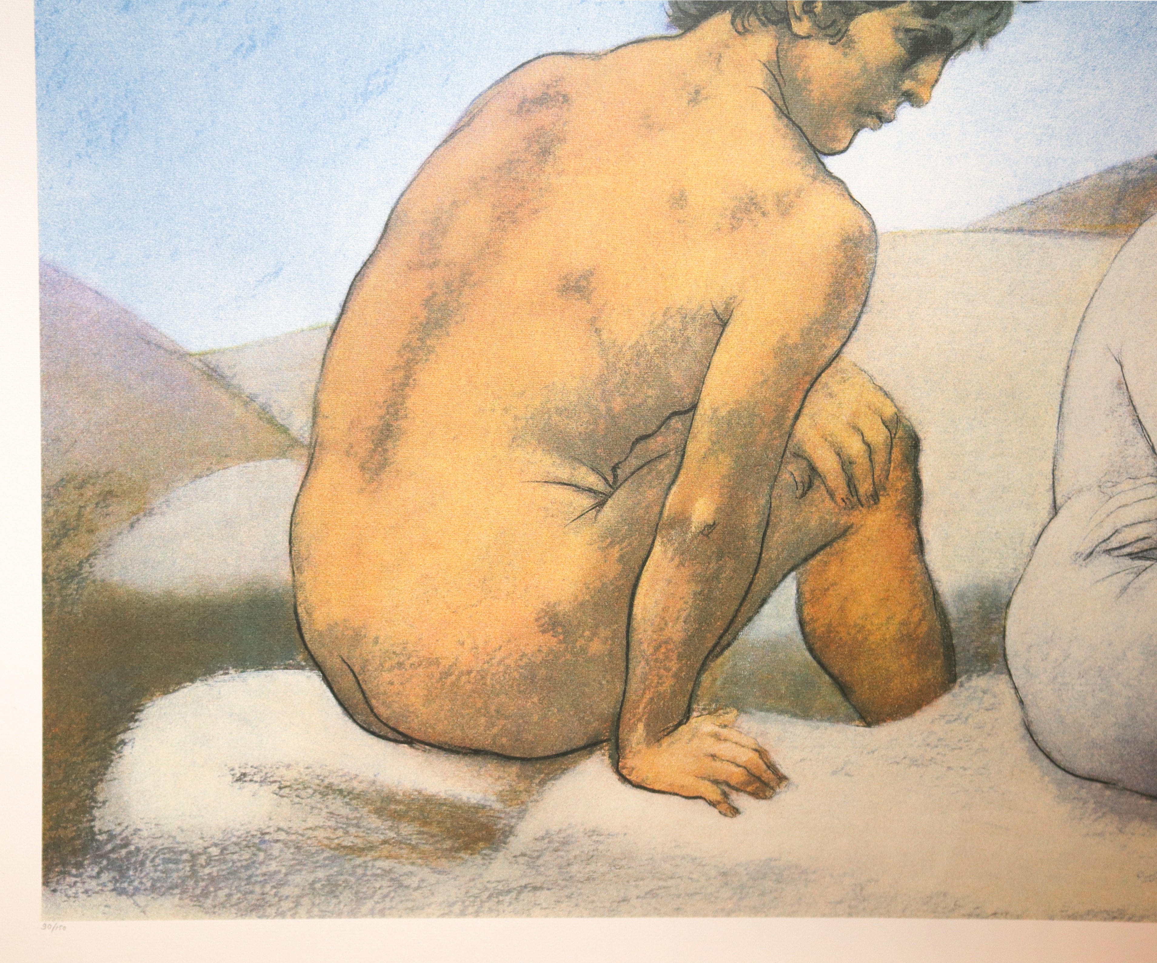 Francesco Messina - Adamo ed Eva, litografia su pietra a 8 colori