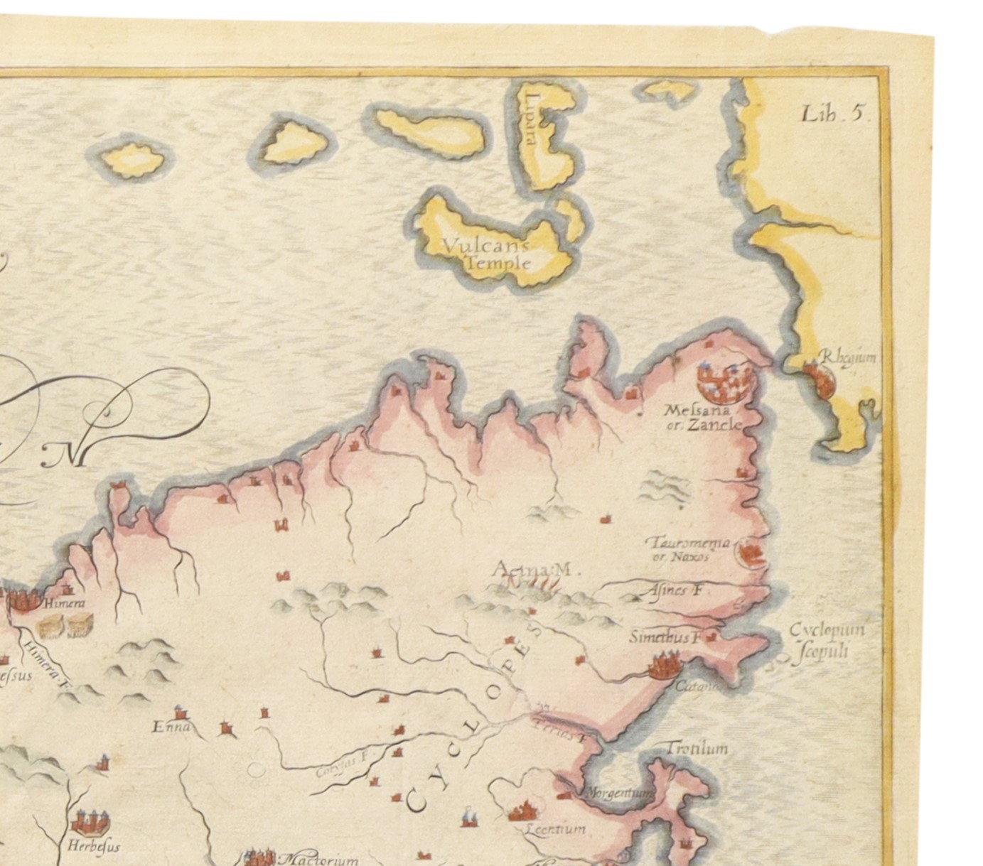 Mappa della Sicilia, circa 1620, da "The History of the World" di Walter Raleigh