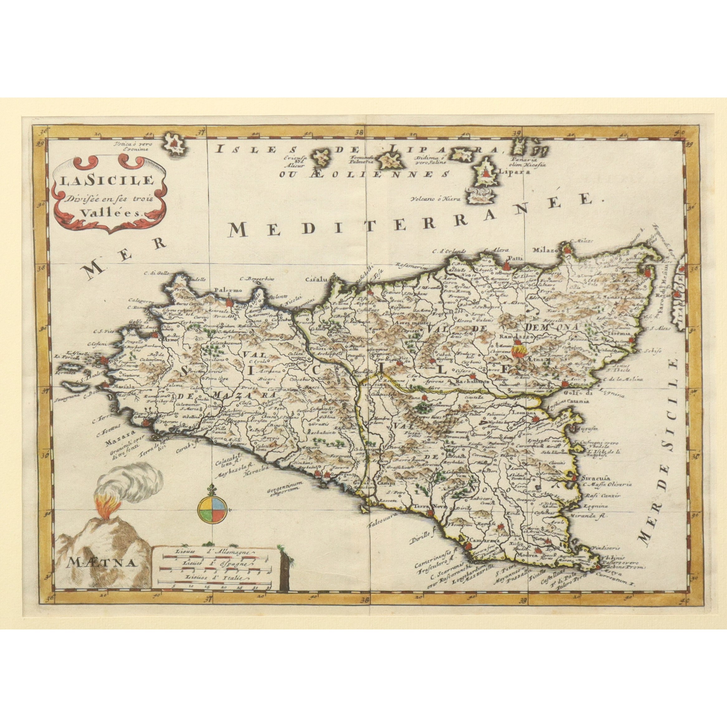Anonimo, Sicilia tre valli, olio su tela