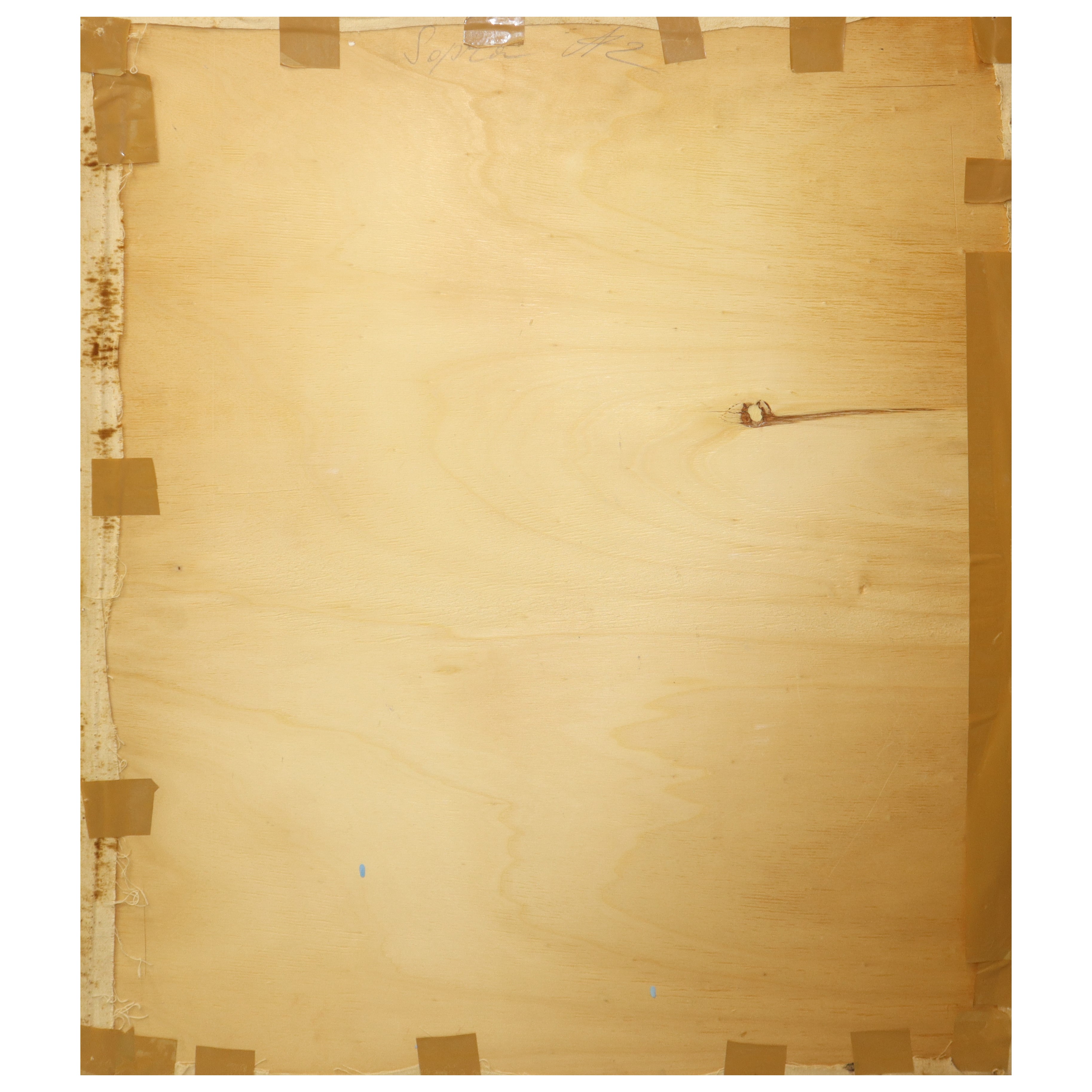 Scena idilliaca in un giardino con personaggi, pannello in legno