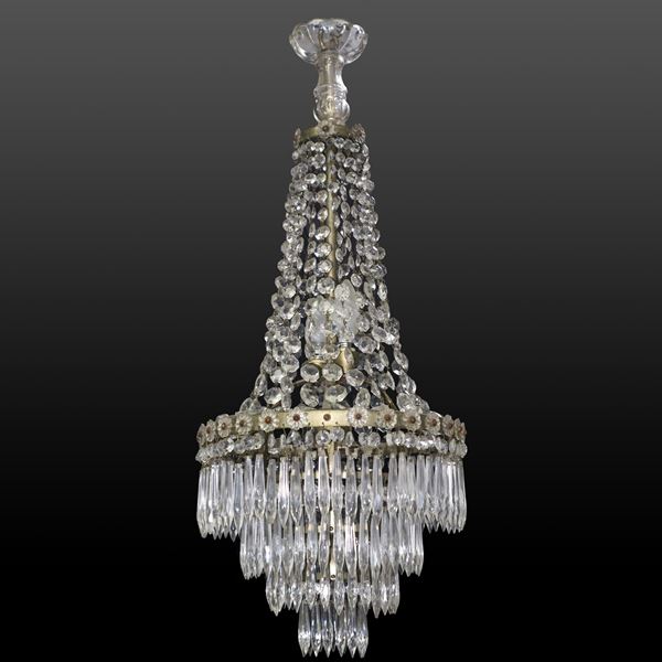 Lampadario con brindoli a 3 luci