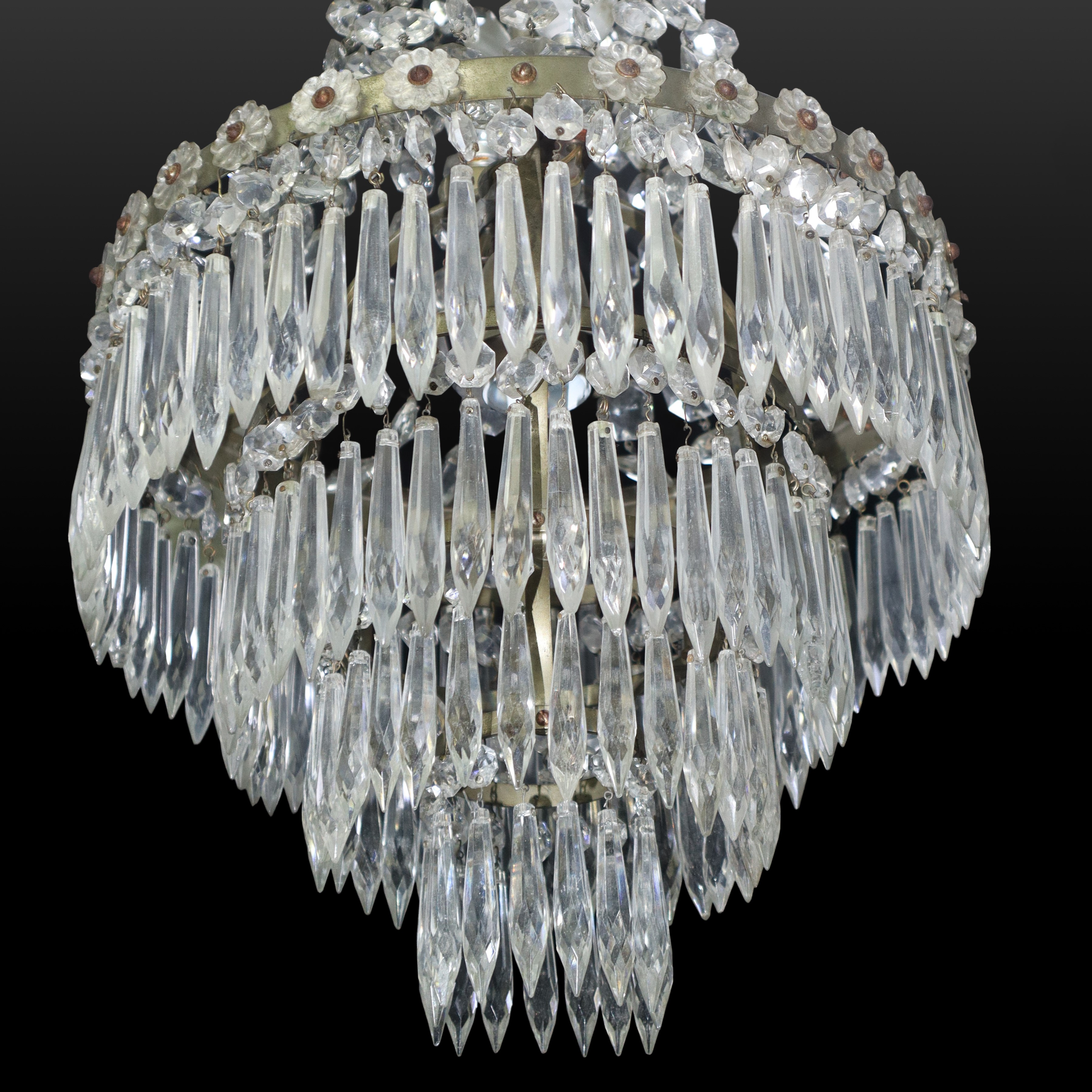 Lampadario con brindoli a 3 luci