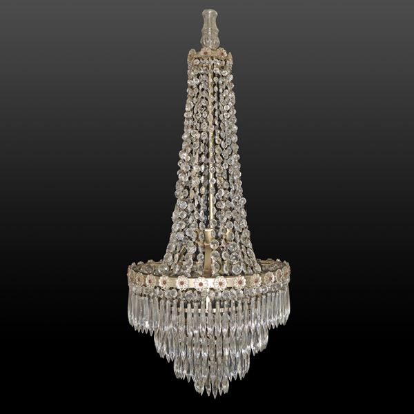 Lampadario con brindoli a 4 luci