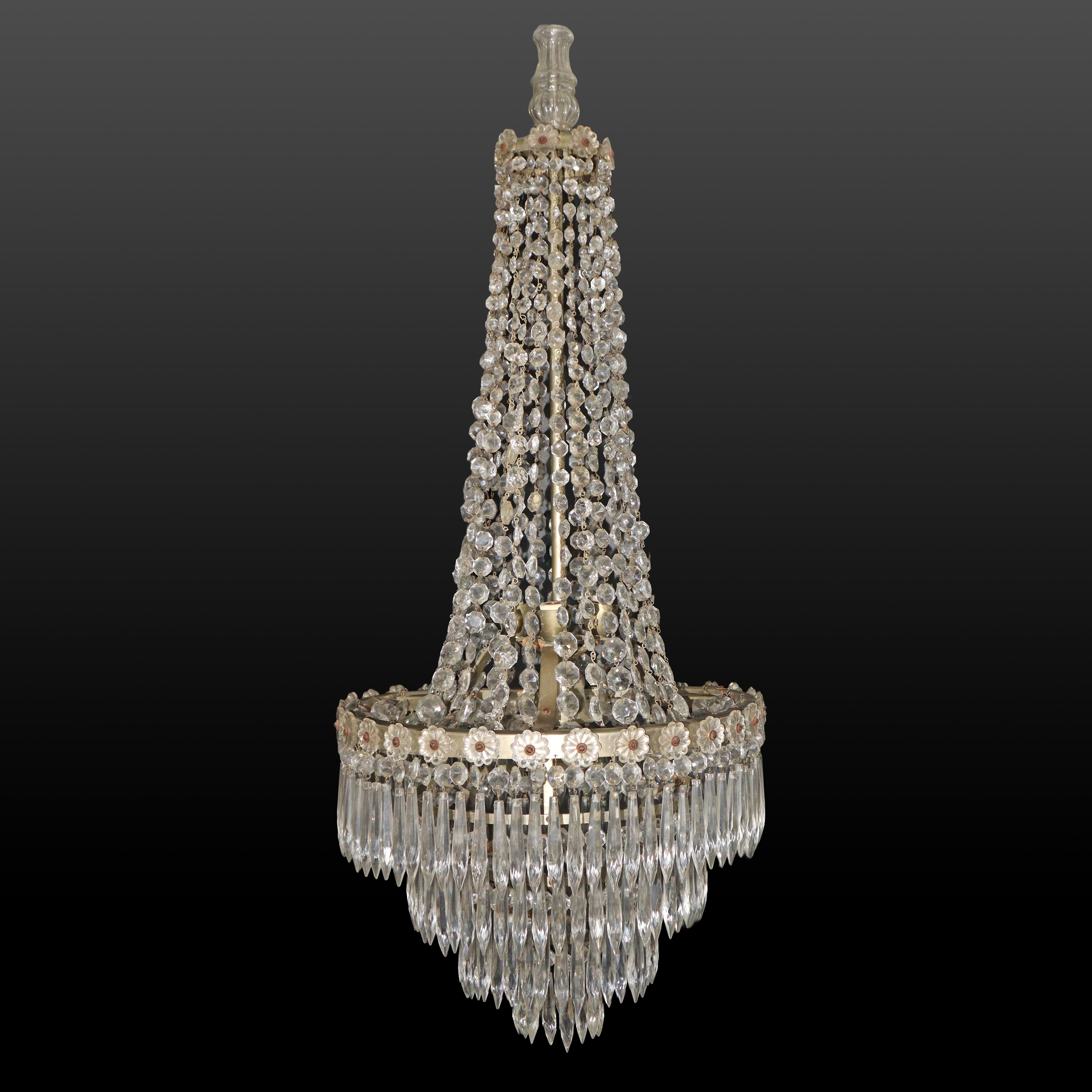 Lampadario con brindoli a 4 luci