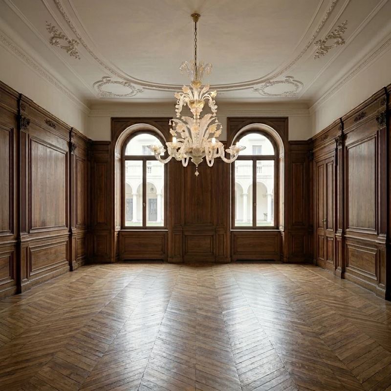 Lampadario e due appliques in vetro di Murano