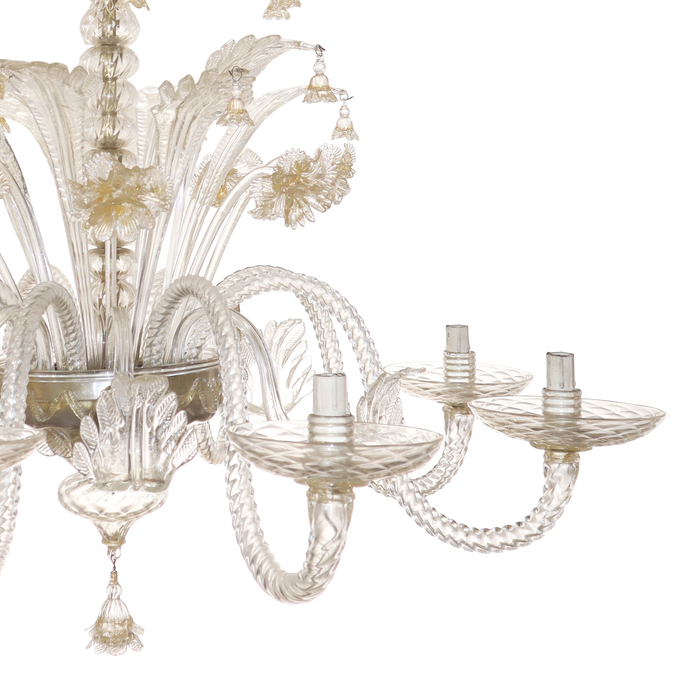 Lampadario e due appliques in vetro di Murano