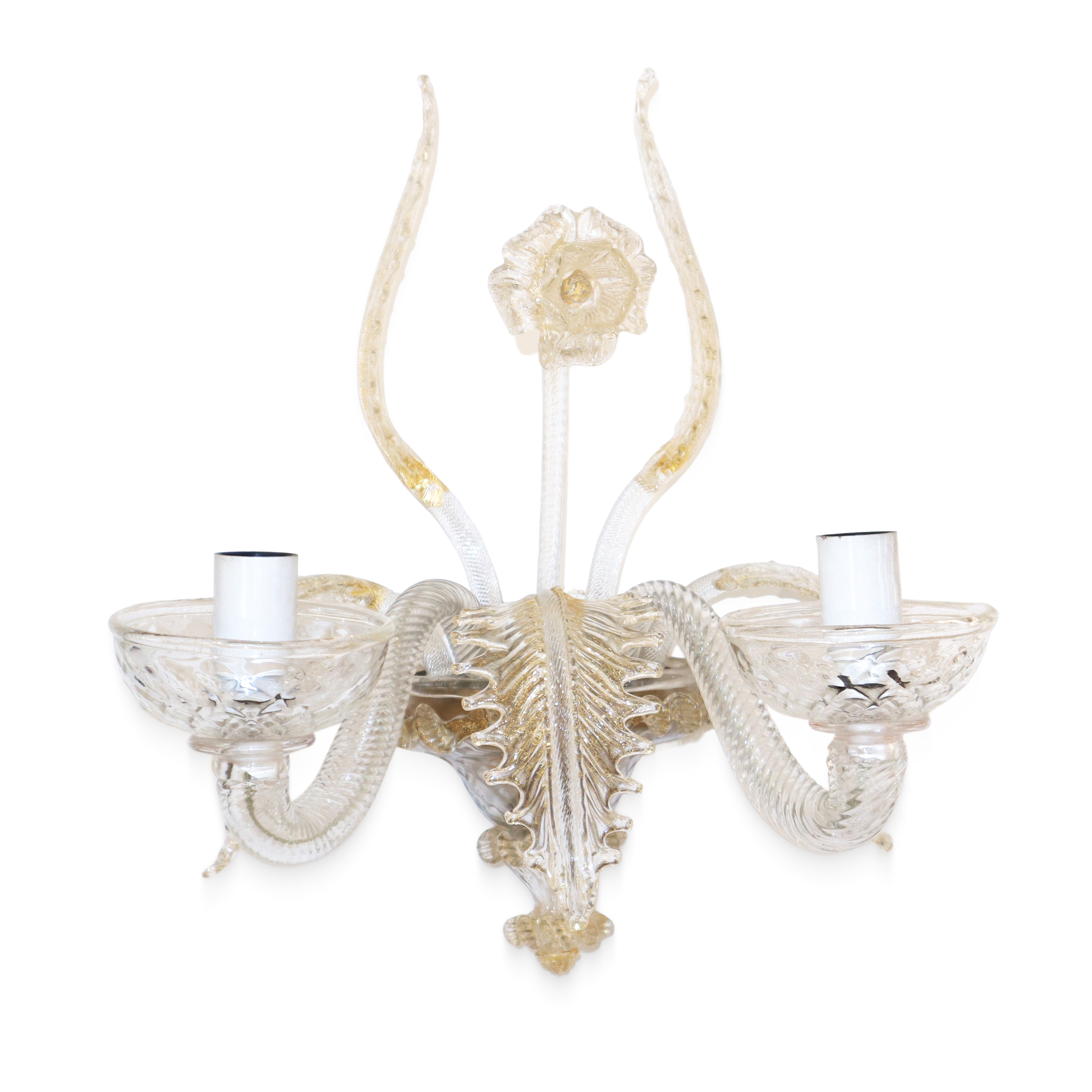 Lampadario e due appliques in vetro di Murano