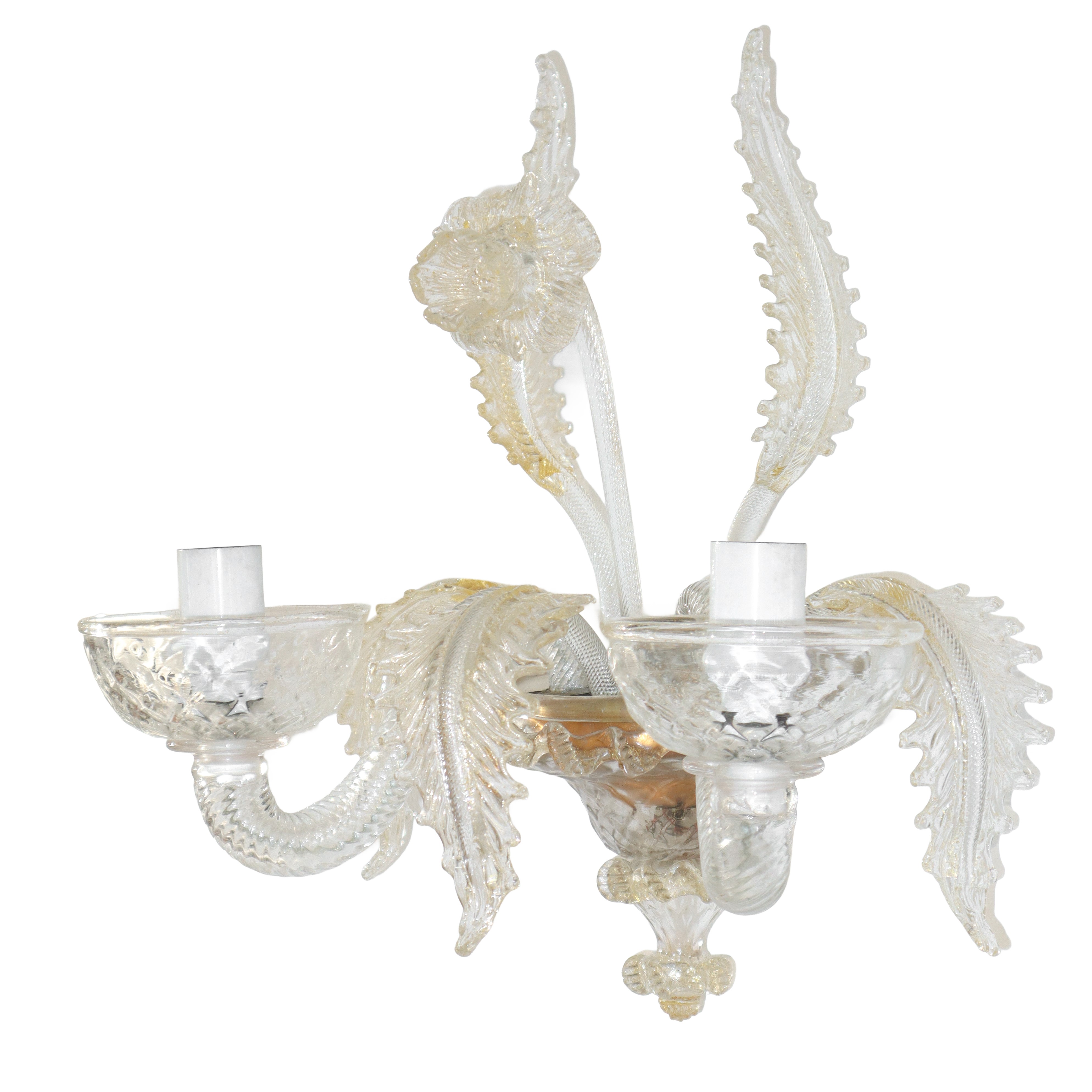 Lampadario e due appliques in vetro di Murano