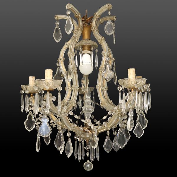 Lampadario Maria Teresa a 6 luci con brindoli
