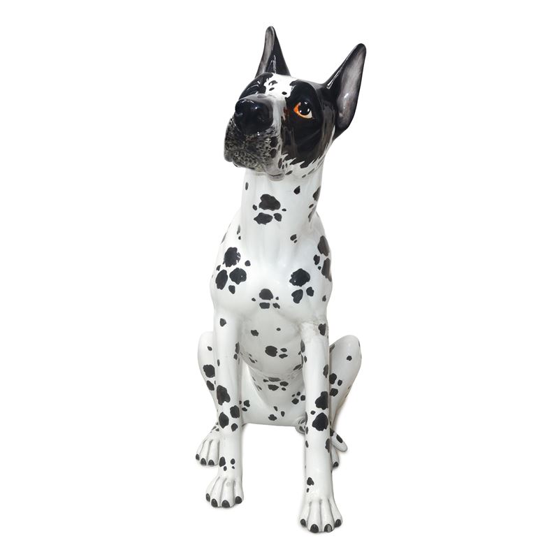 Cane in ceramica, scultura decorativa da arredo