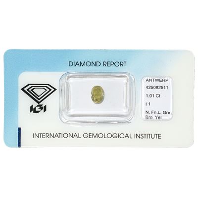 Diamante naturale ovale Fancy blisterato, carati 1,01