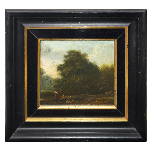 Rural landscape with people and herds