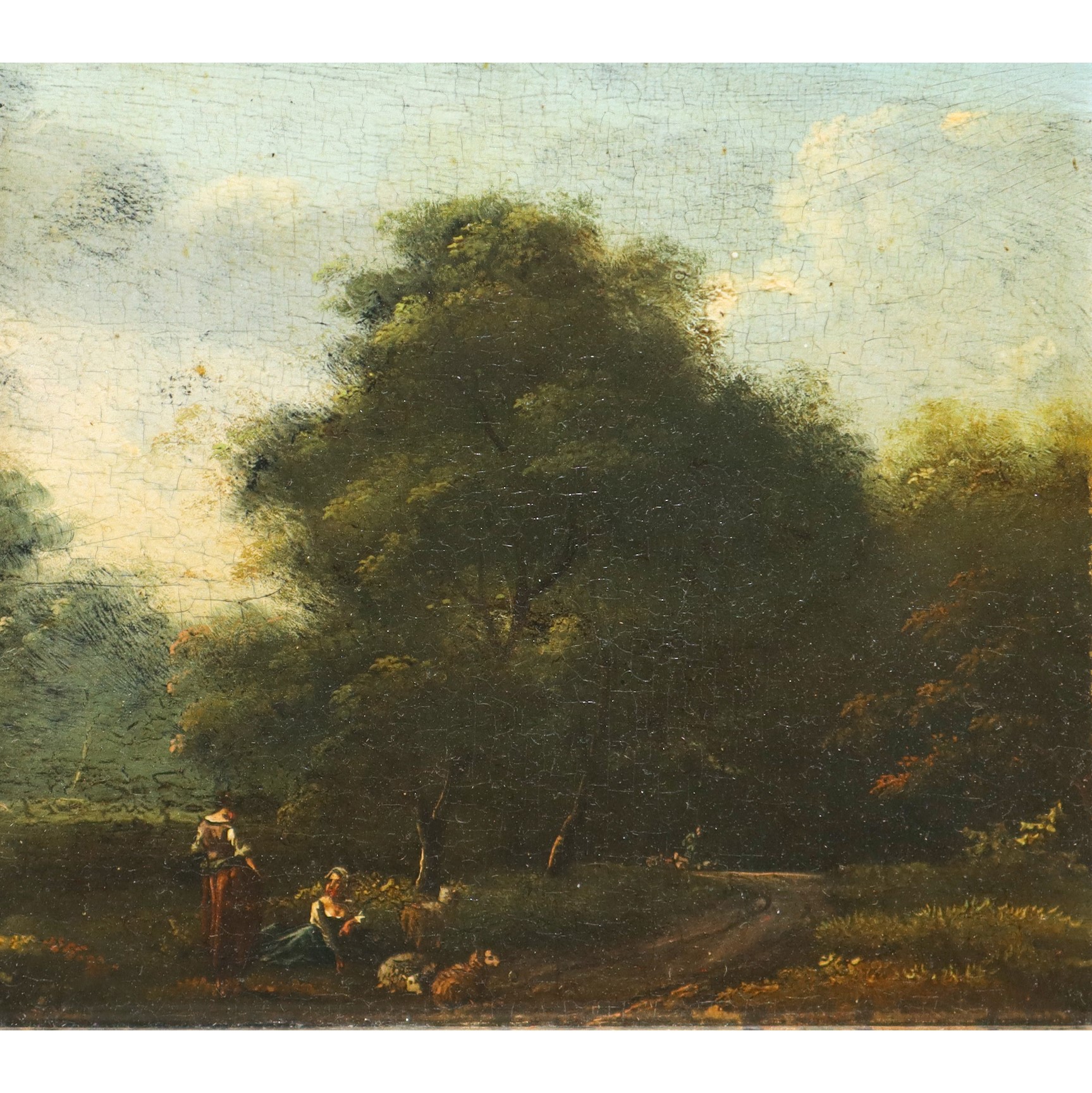 Paesaggio agreste con personaggi e armenti