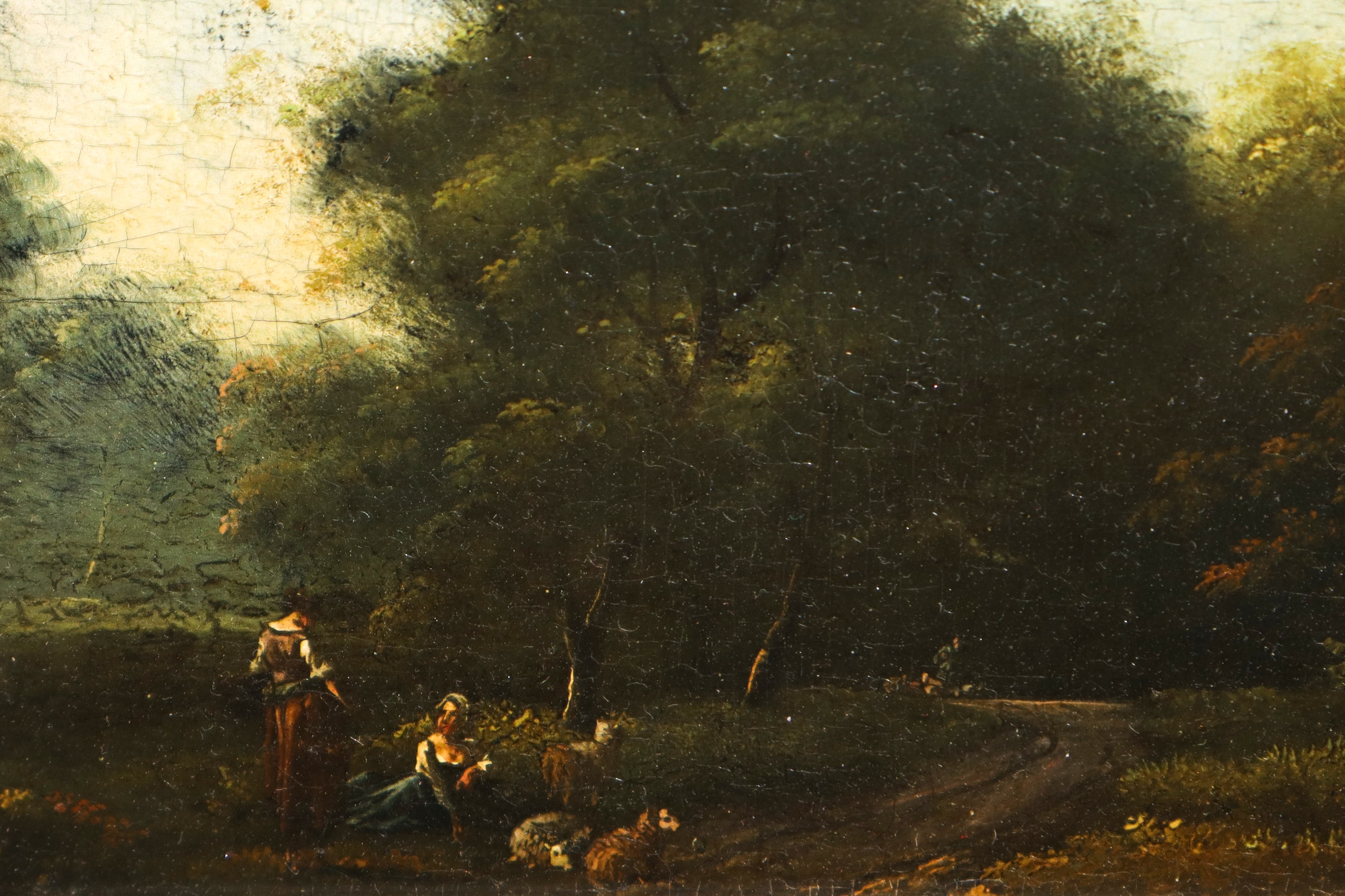 Paesaggio agreste con personaggi e armenti