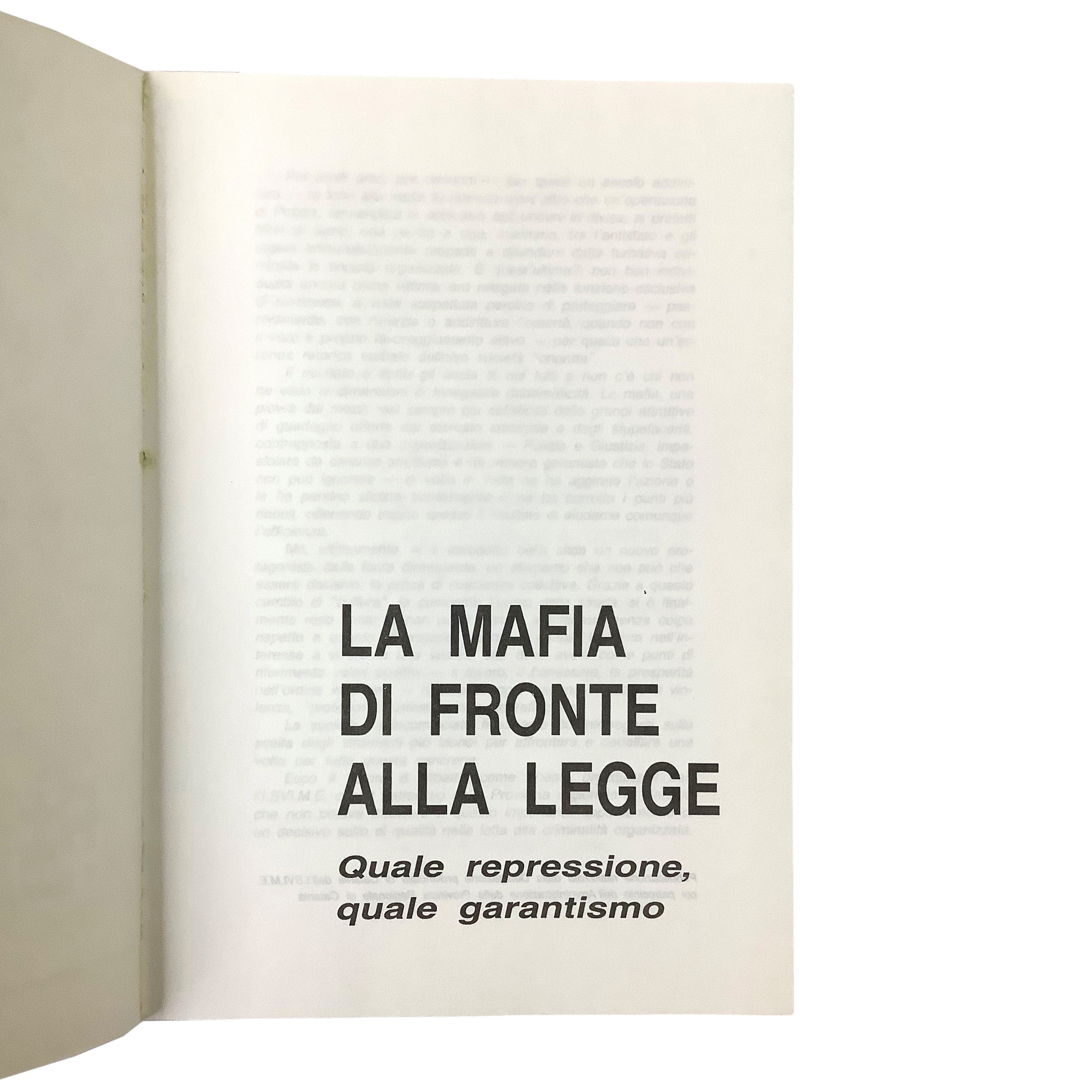 La mafia di fronte alla legge. Quale repressione, quale garantismo (1990)