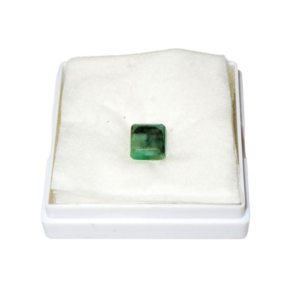 Smeraldo bluish taglio rettangolare a gradini