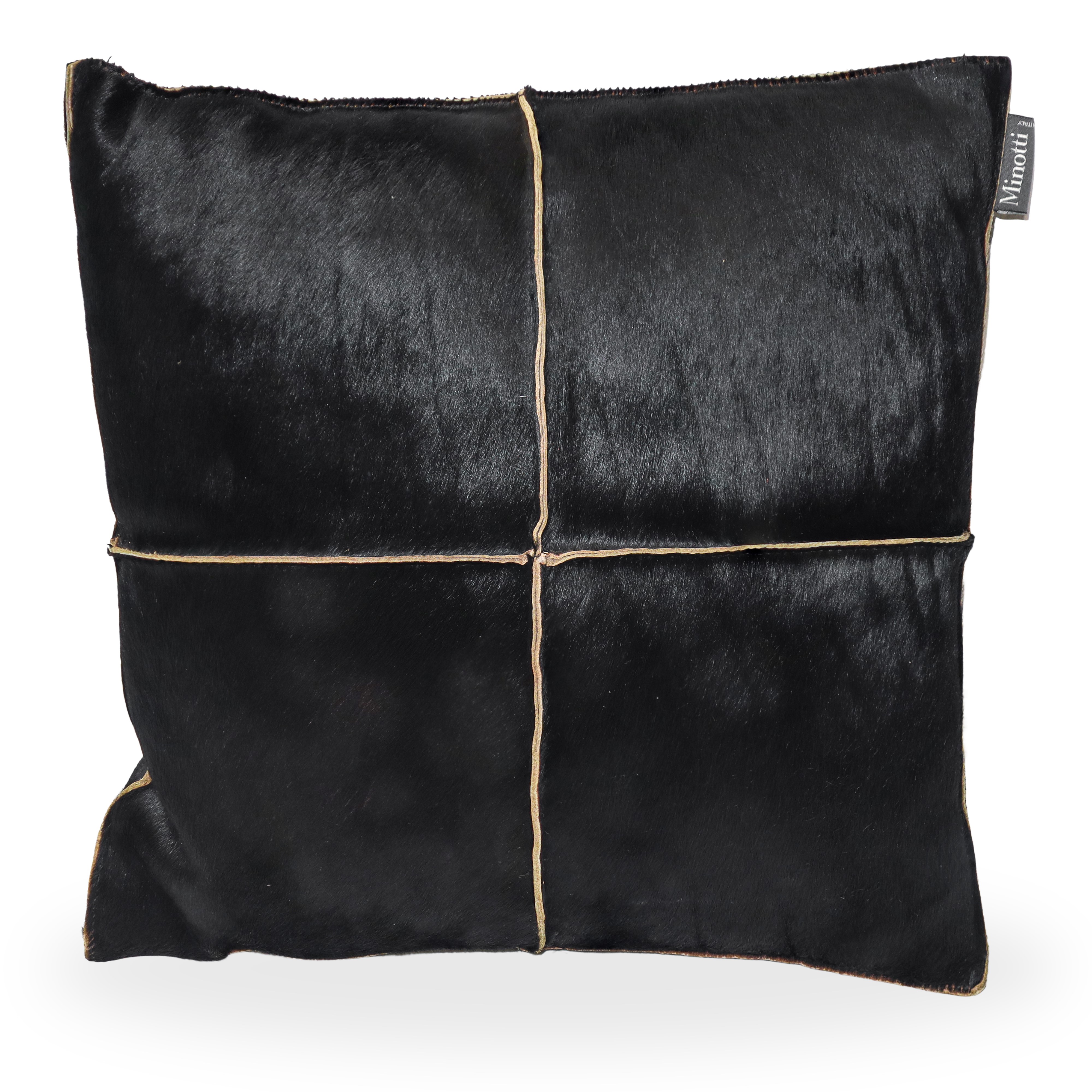 4 cuscini mod. Braque, interamente in cavallino nero