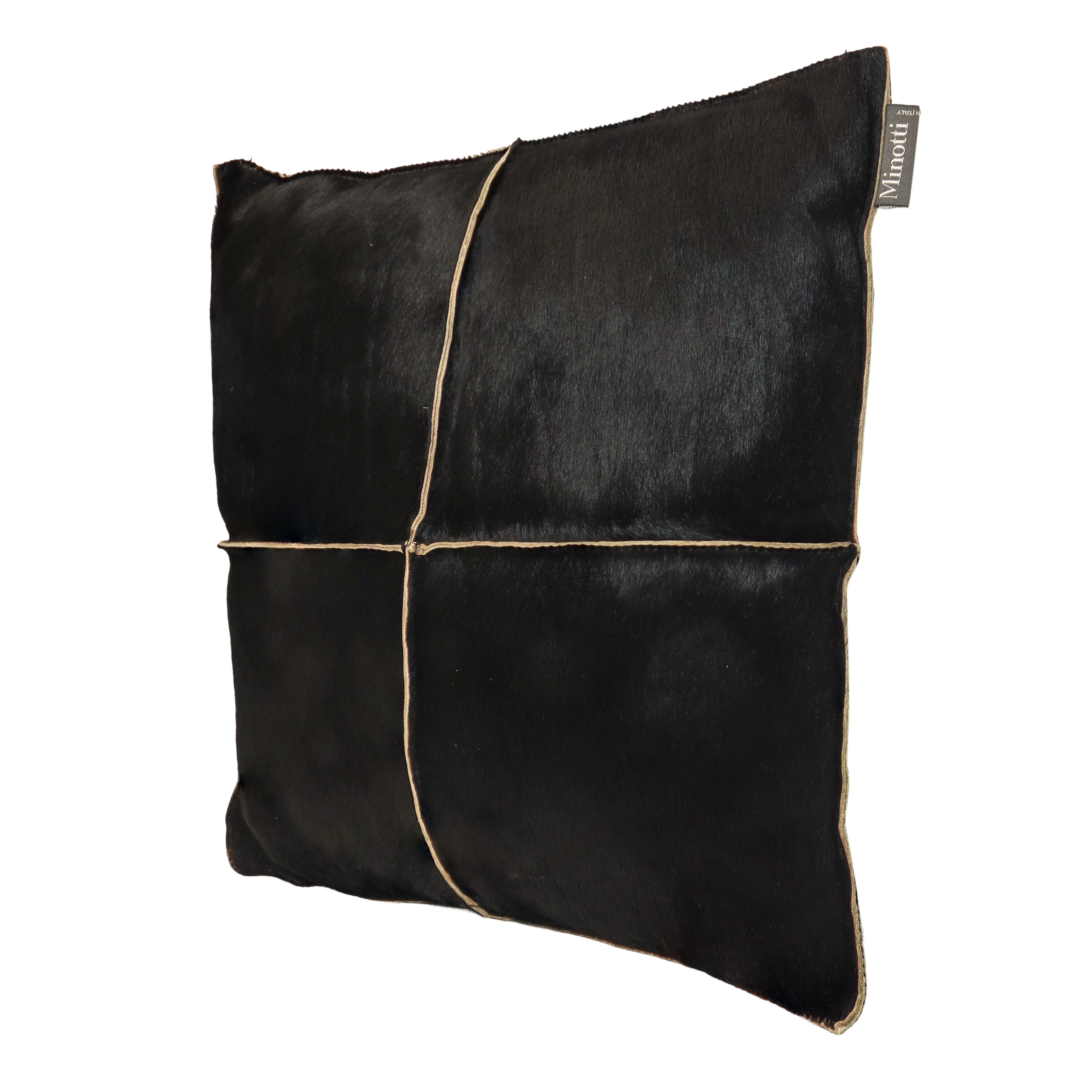 4 cuscini mod. Braque, interamente in cavallino nero