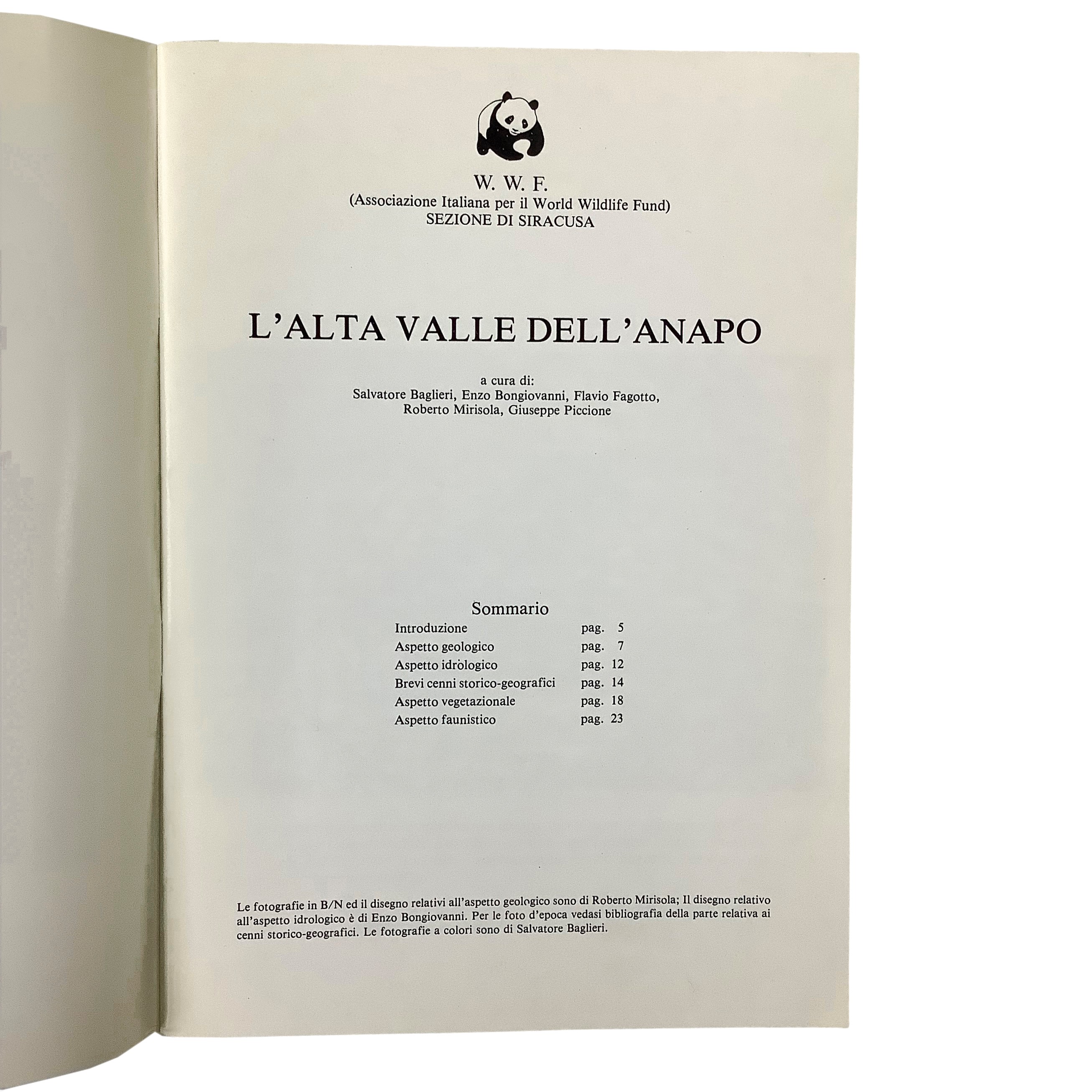 Opuscolo, L'Alta Valle dell'Anapo