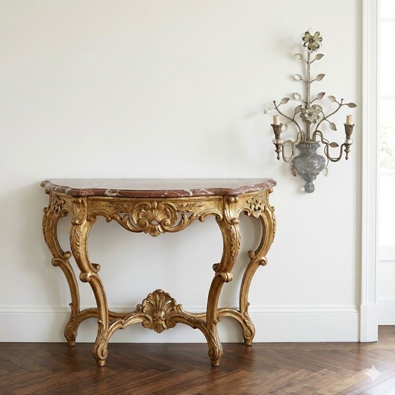 Applique due luci con decori floreali in vetro e metallo