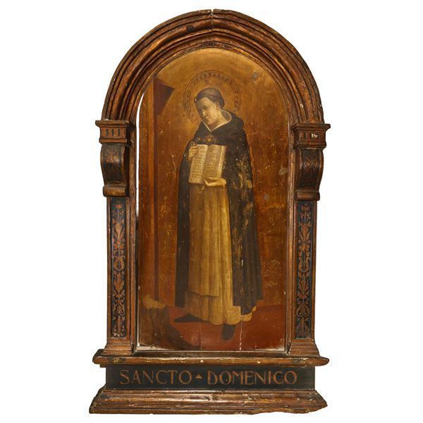 Saint Dominic, icon on a gold background