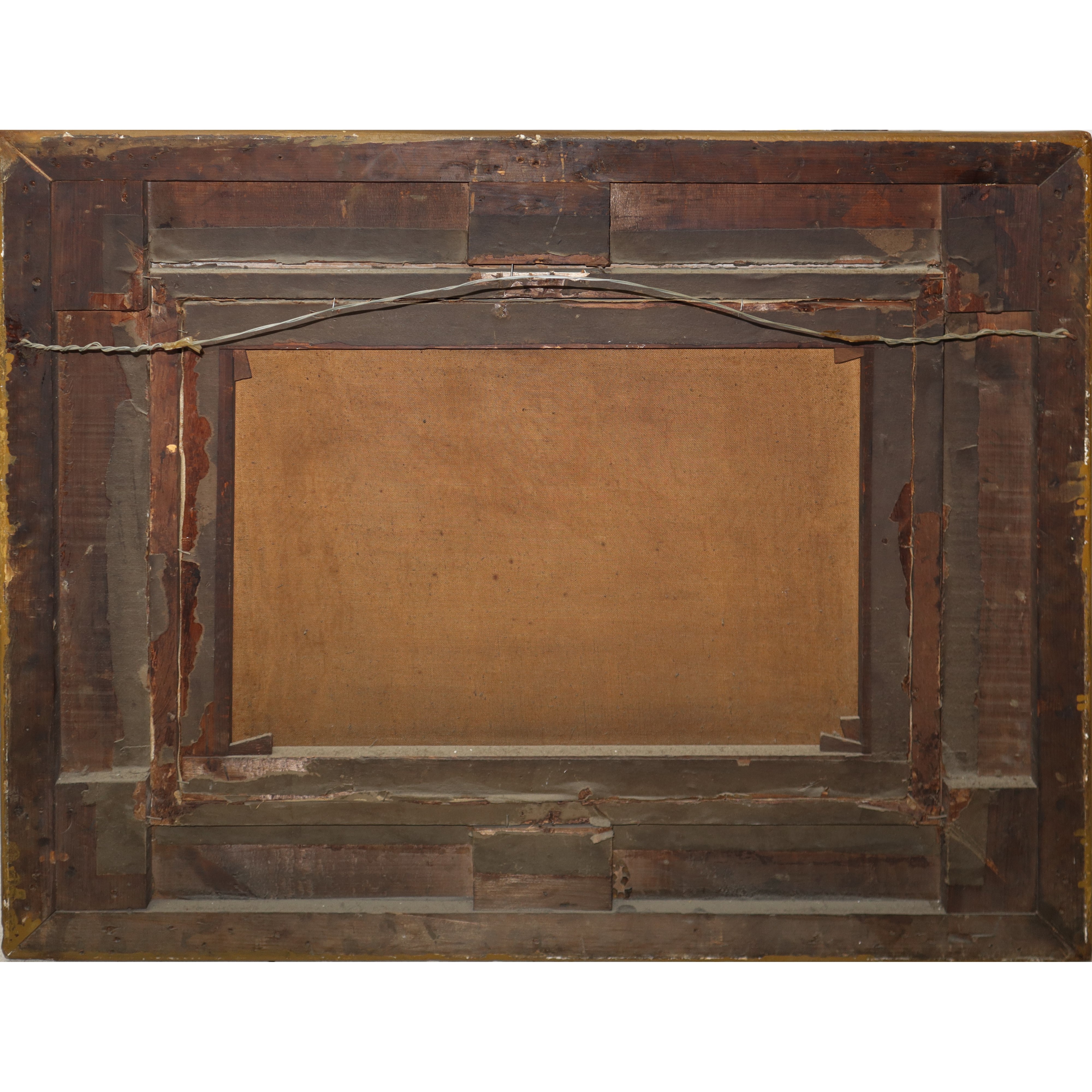 Paesaggio agreste con carro e raccolta del fieno