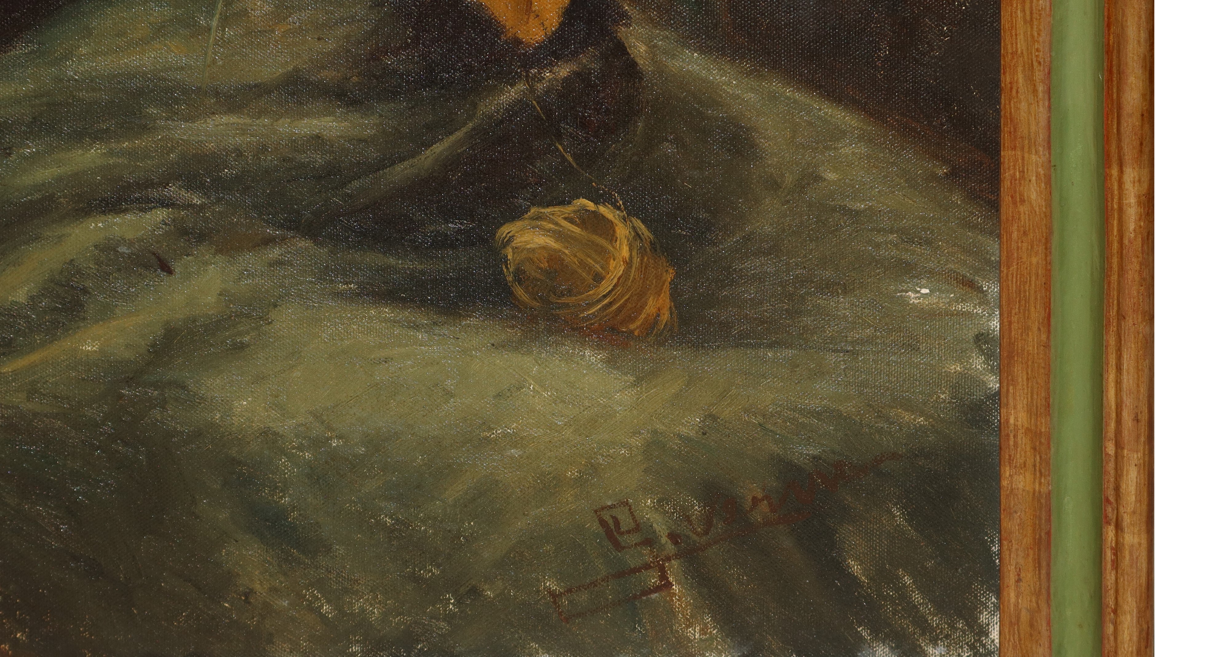 Donna che lavora ai ferri la lana