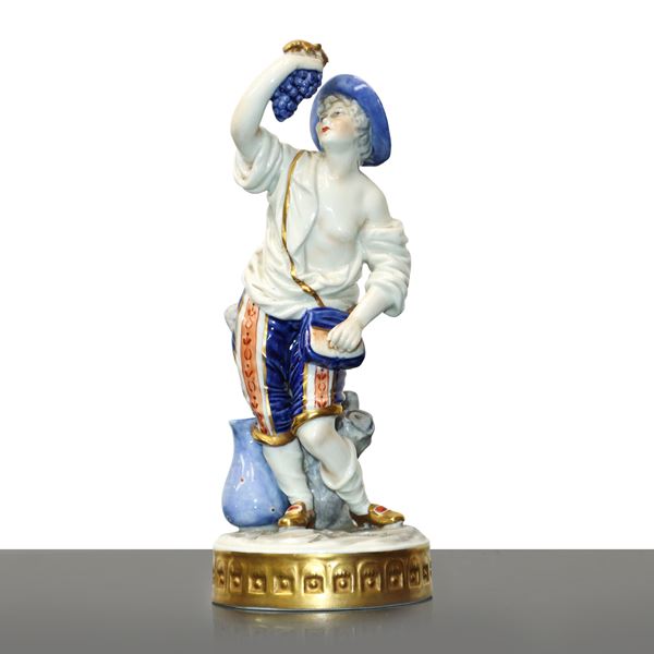 Capodimonte - Vendemmiatore, figurina in porcellana di Capodimonte