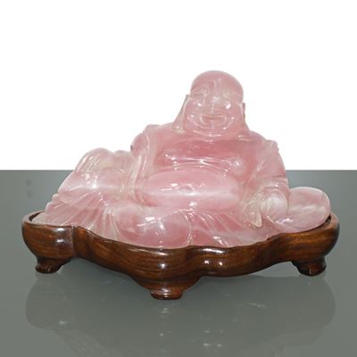Buddha, Scultura in giada rosa