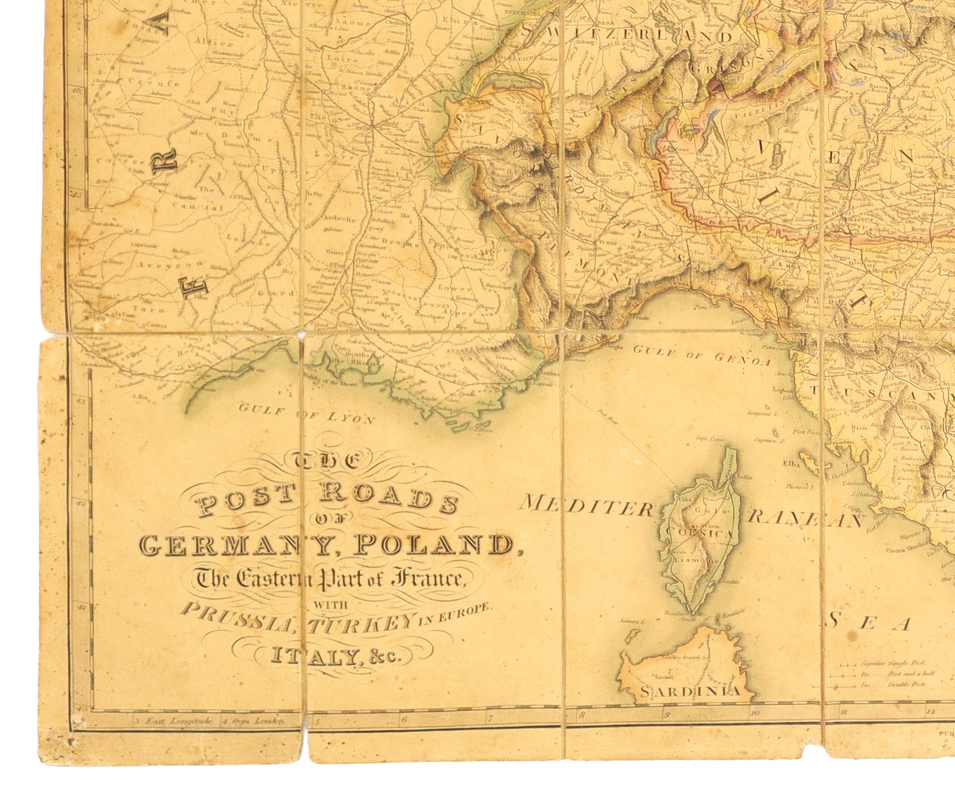 Mappa delle rotte postali dell'Europa centro-meridionale