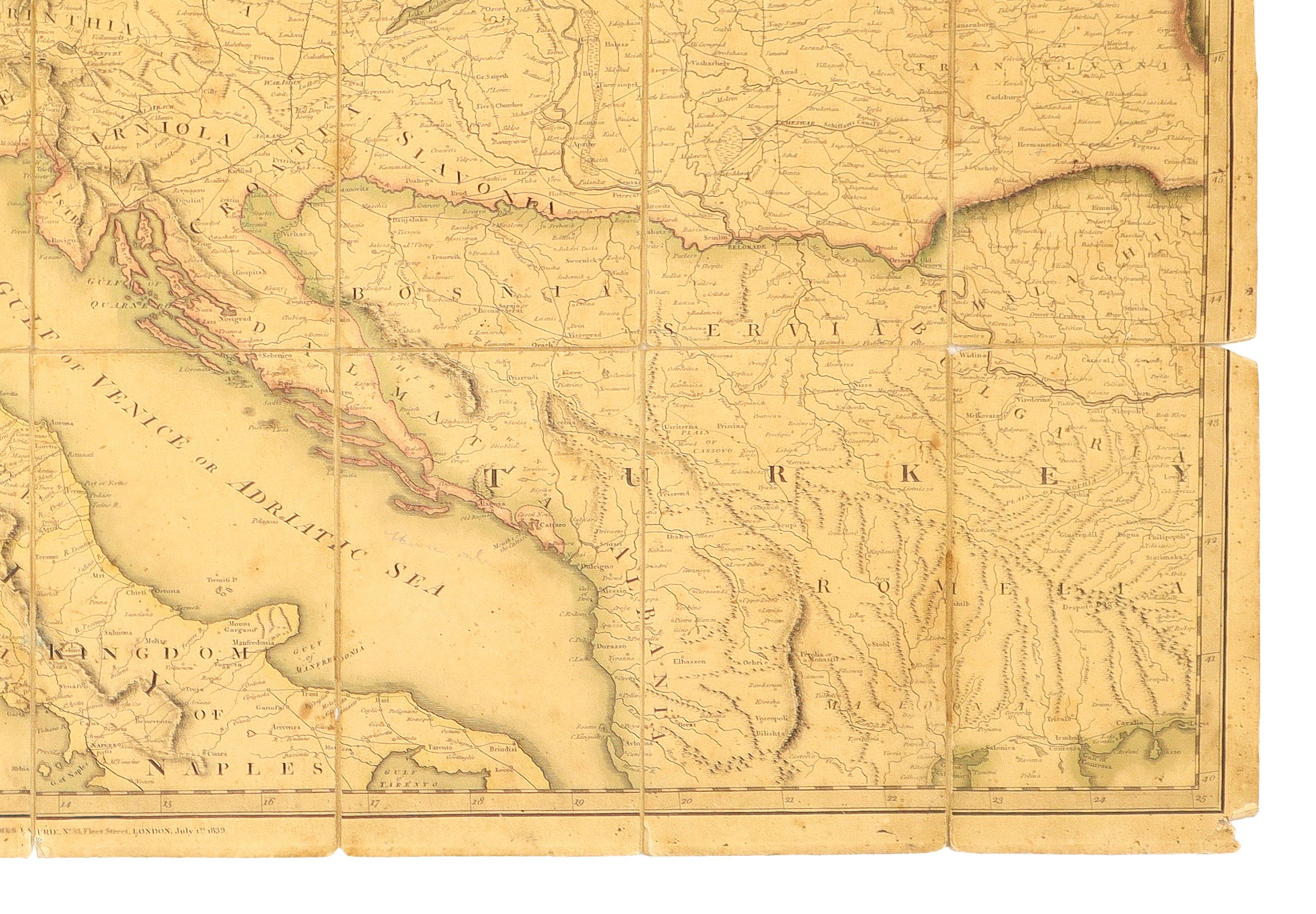 Mappa delle rotte postali dell'Europa centro-meridionale