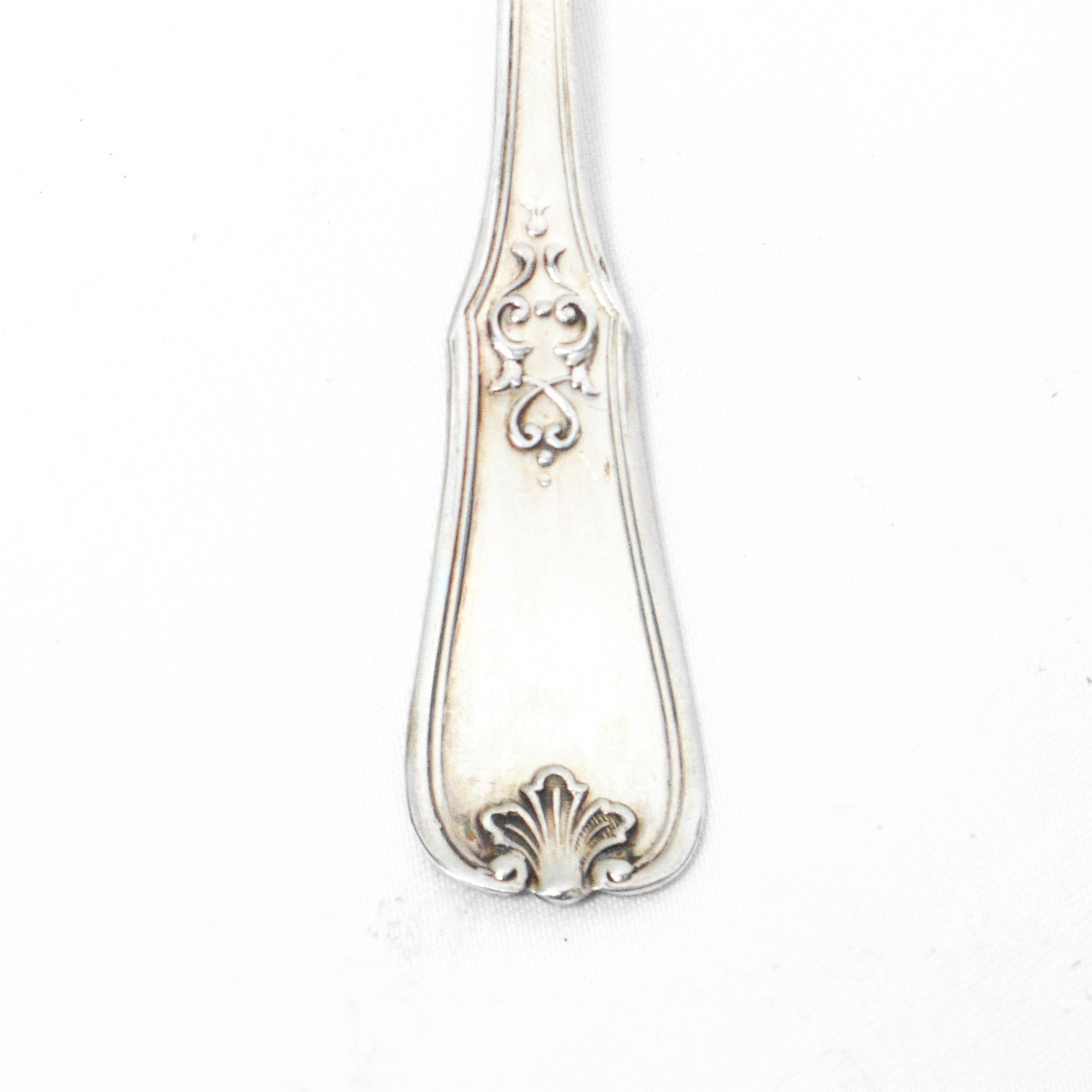 N°6 Cucchiaini in argento 800 con piccolo decoro sul bordo