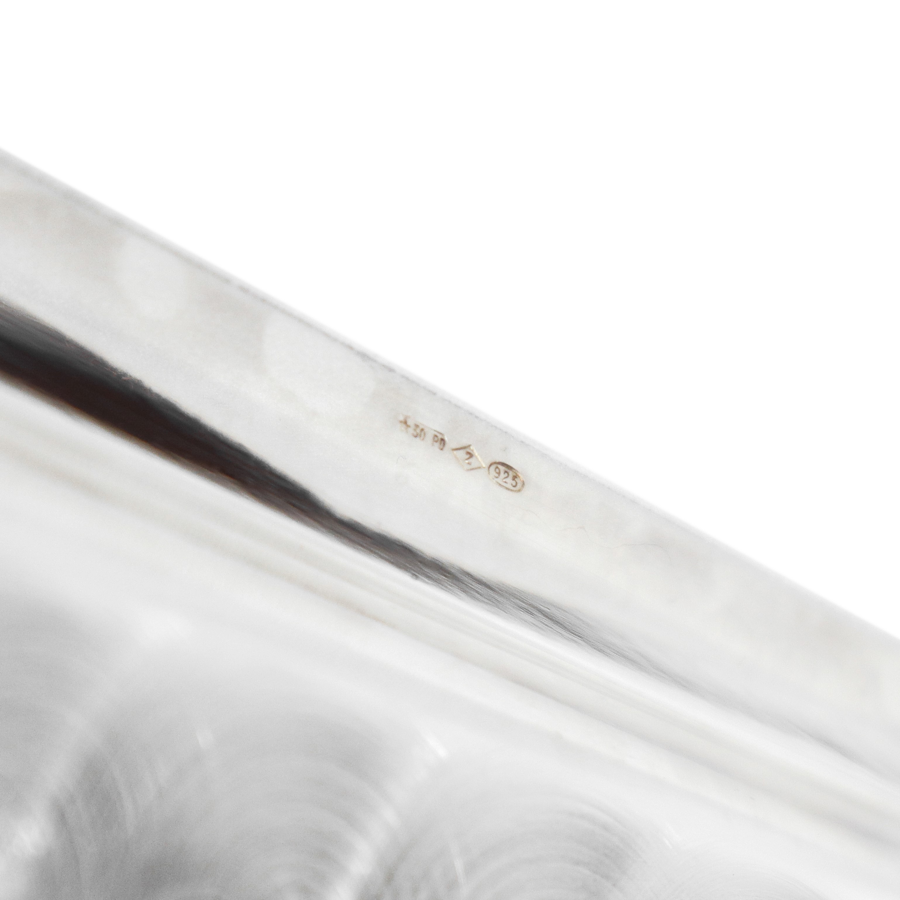 Oliera in argento 925 con ampolle per olio e aceto in vetro