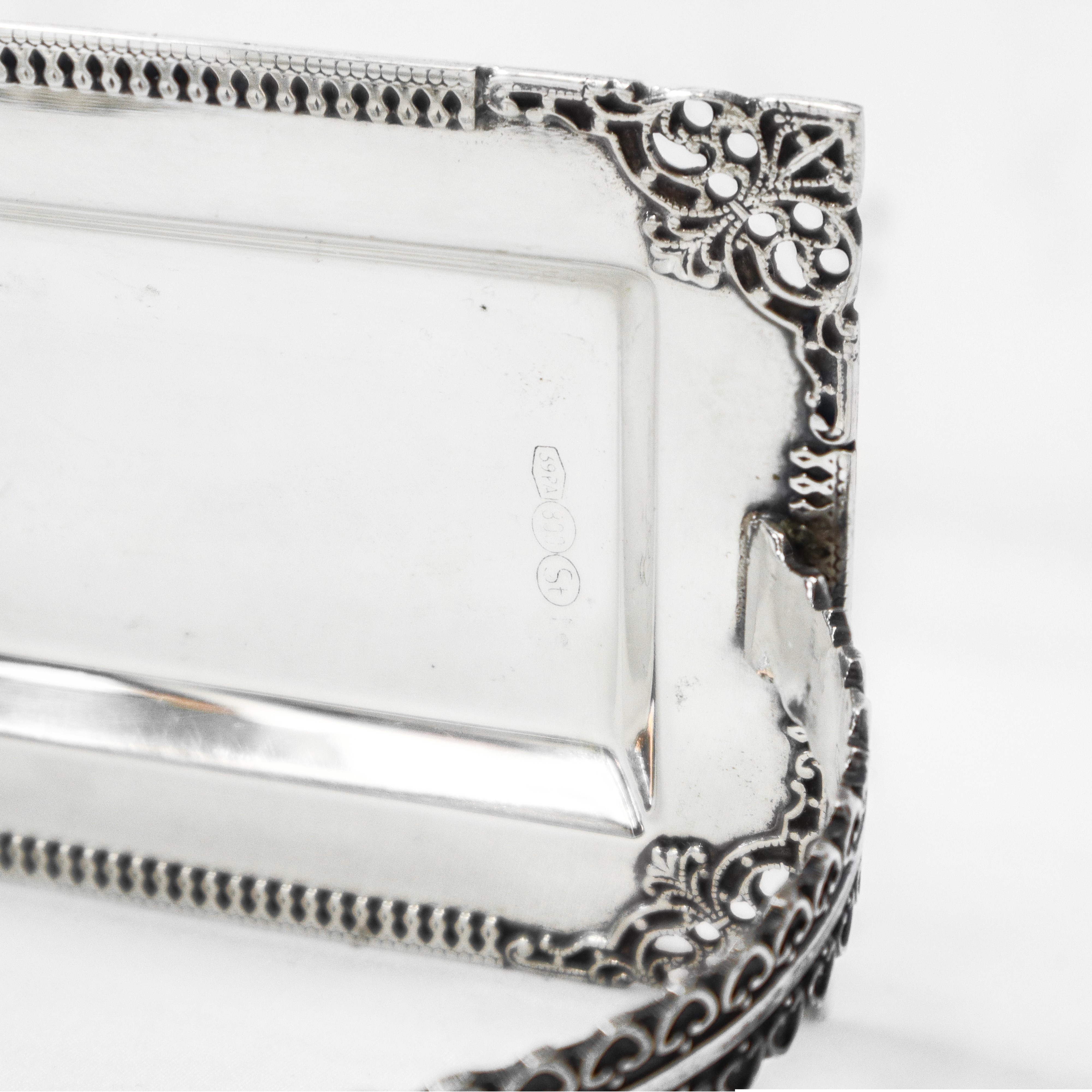 Sale e pepe in argento 800 a cestino con interno in vetro