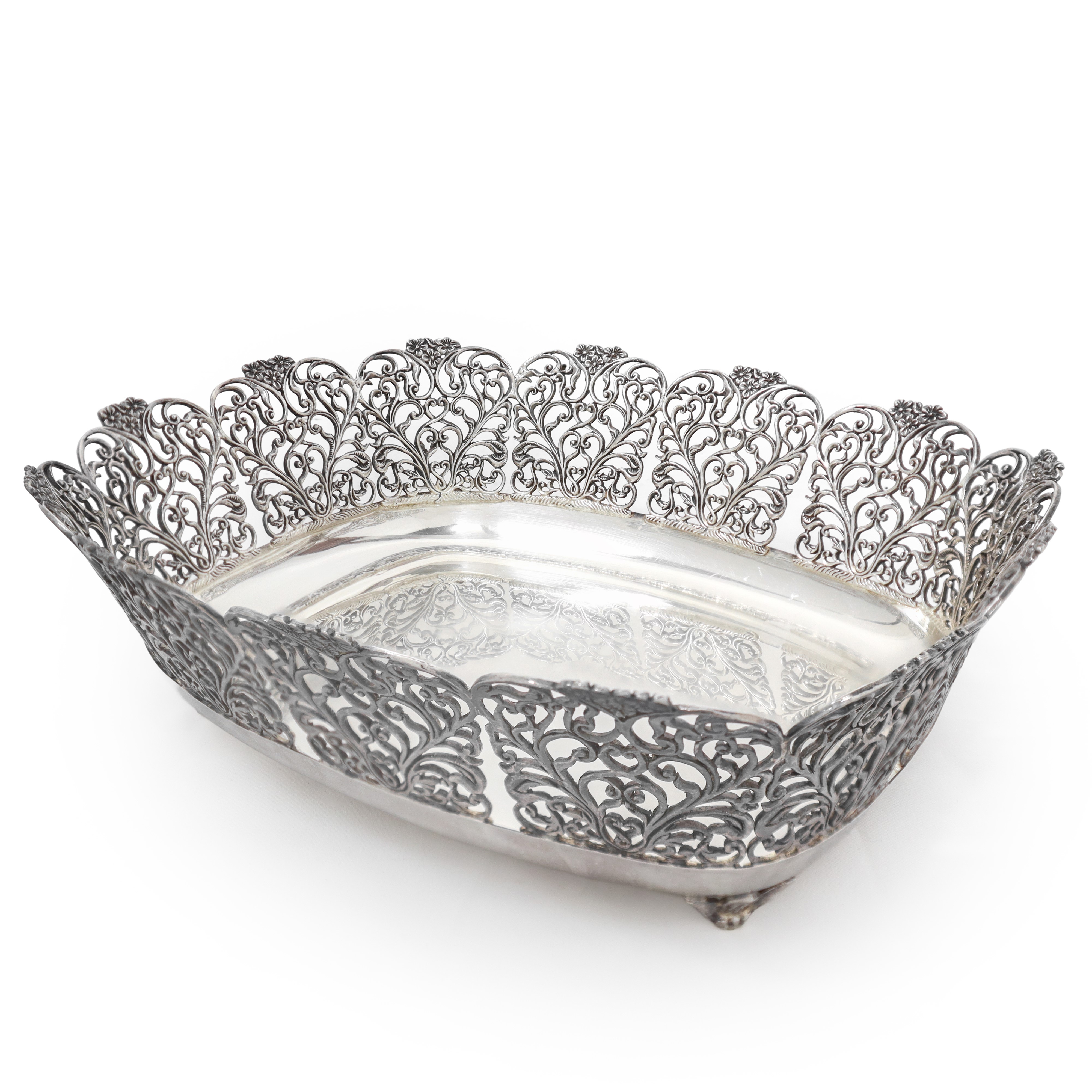 Cestino in argento 800