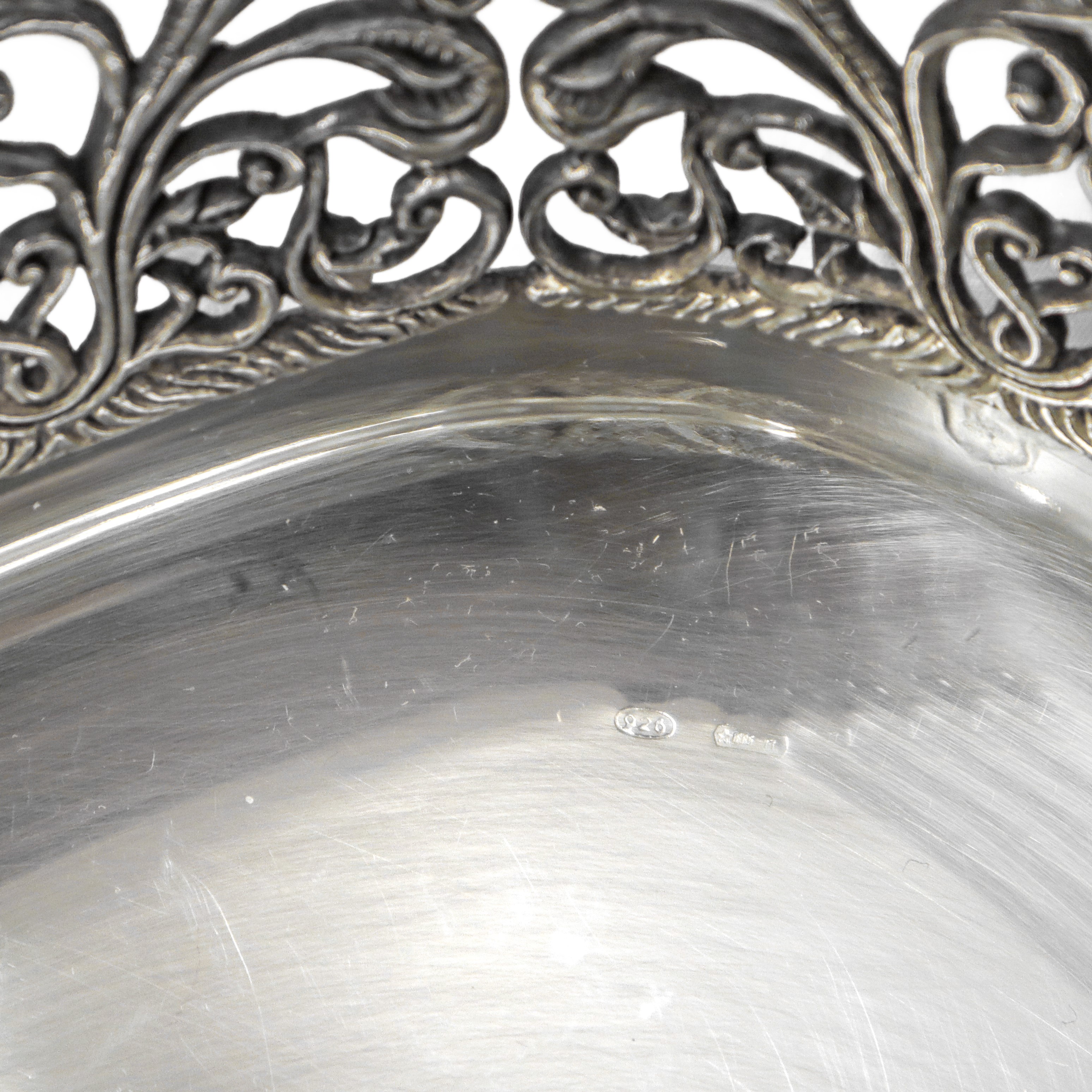 Cestino in argento 800