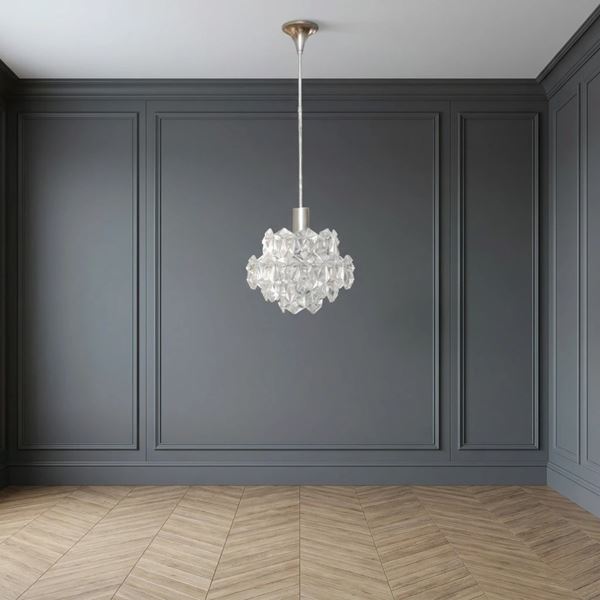 Kinkeldey - Lampadario a sospensione vintage in cristallo intagliato e sfaccettato