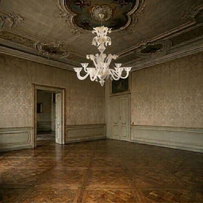 Lampadario in vetro di Murano a 12 luci, altezza 111 cm