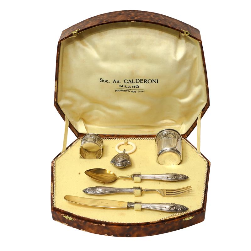 Set da Battesimo in argento 800