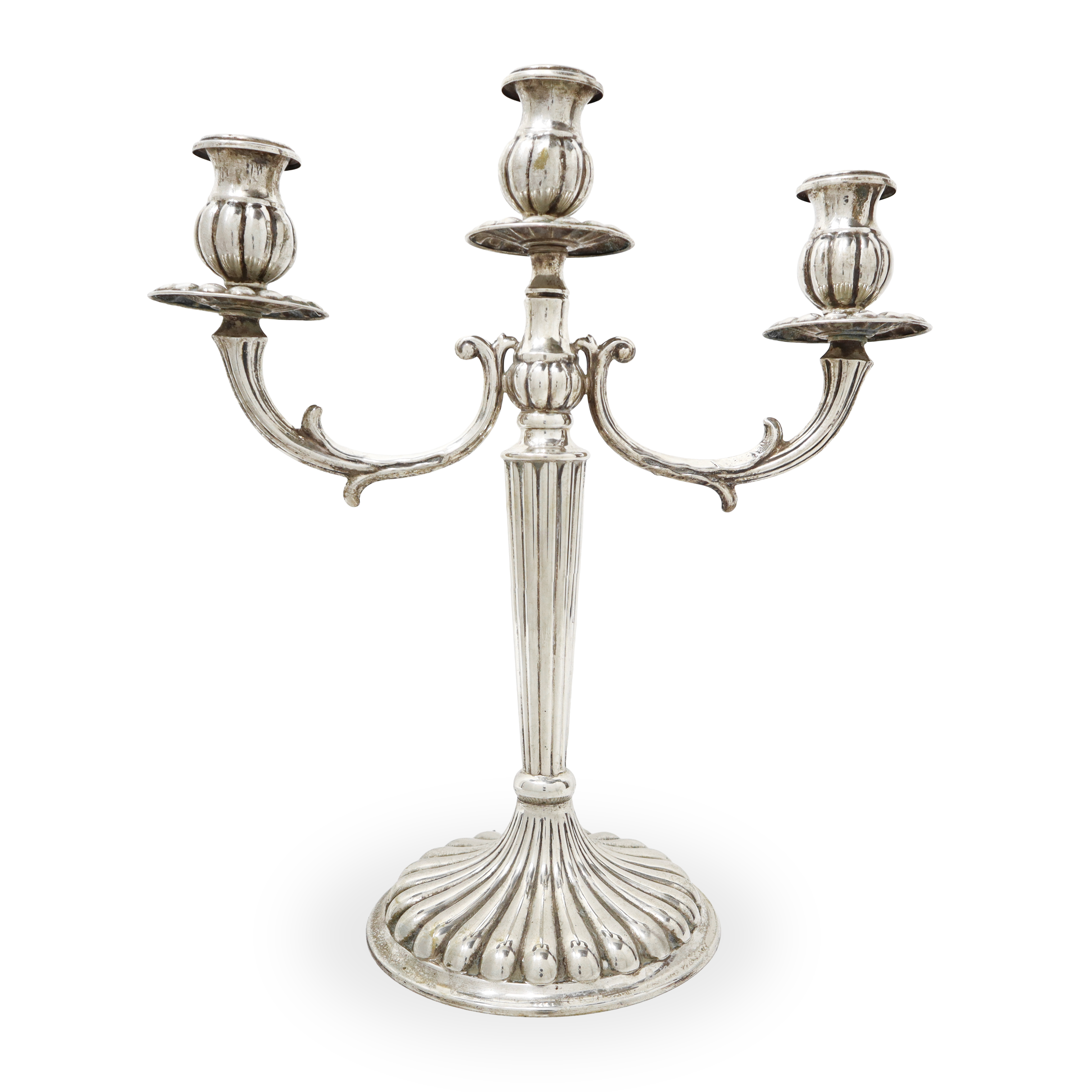 Coppia di candelabri a 3 luci in argento 800