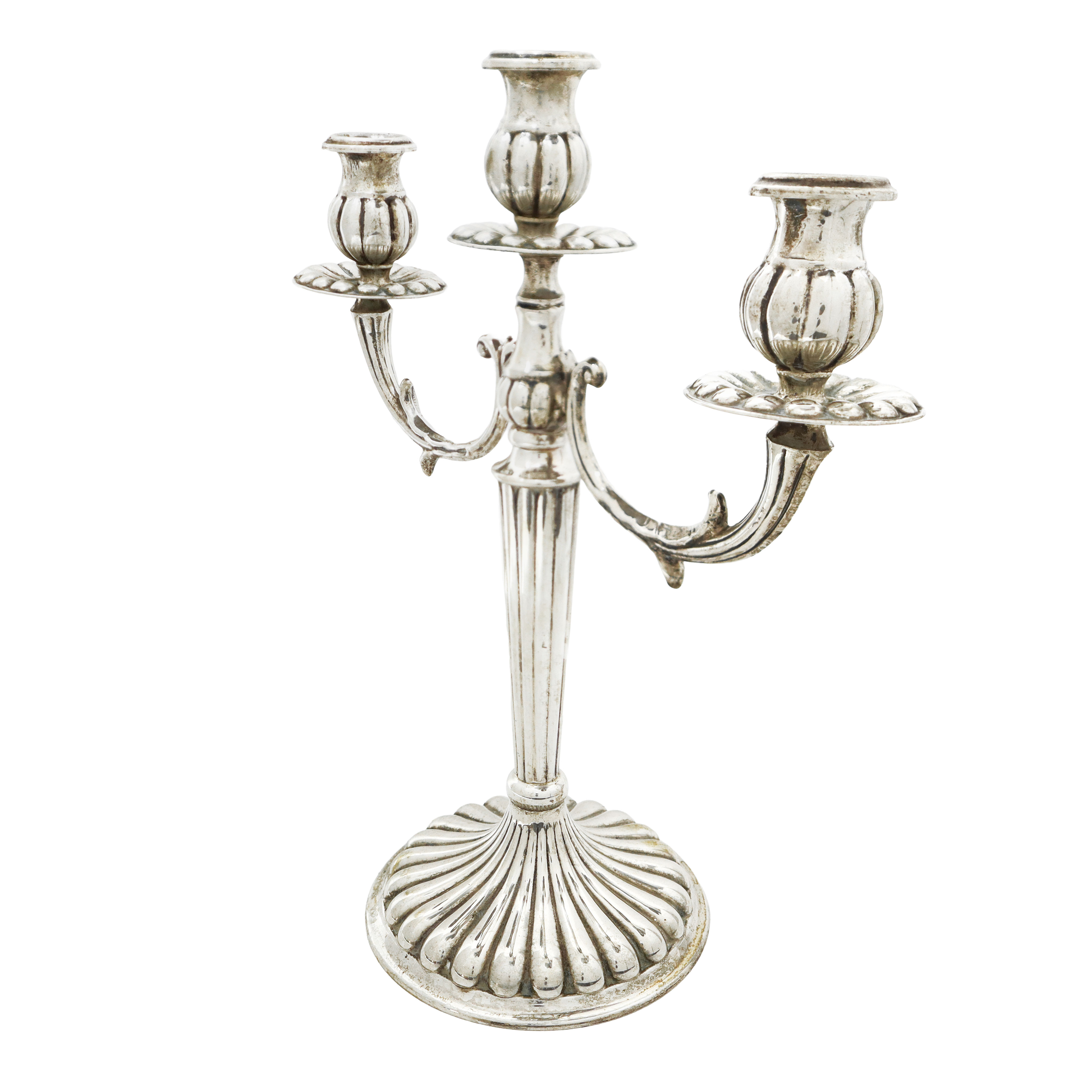 Coppia di candelabri a 3 luci in argento 800