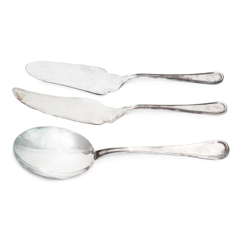 N°3 Posate da portata in argento 800