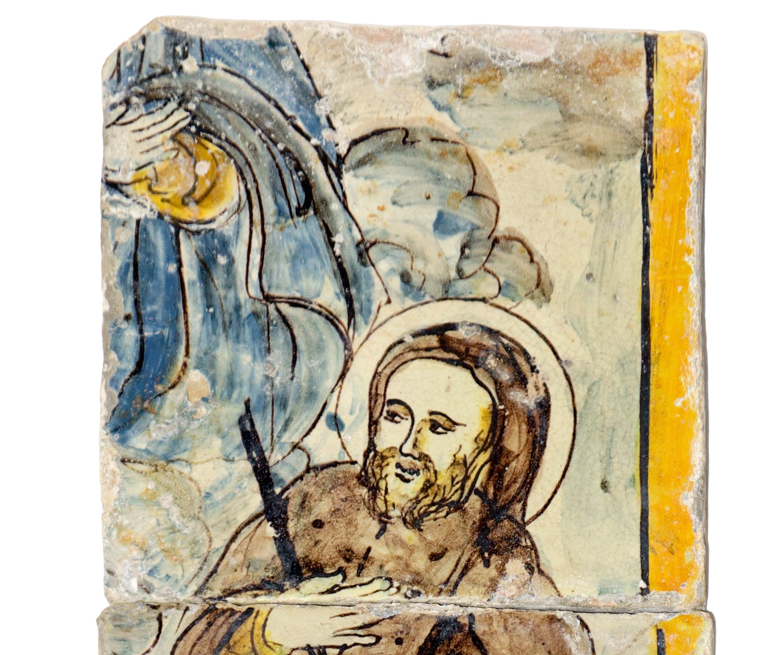 Maiolica di Caltagirone raffigurante San francesco di Paola